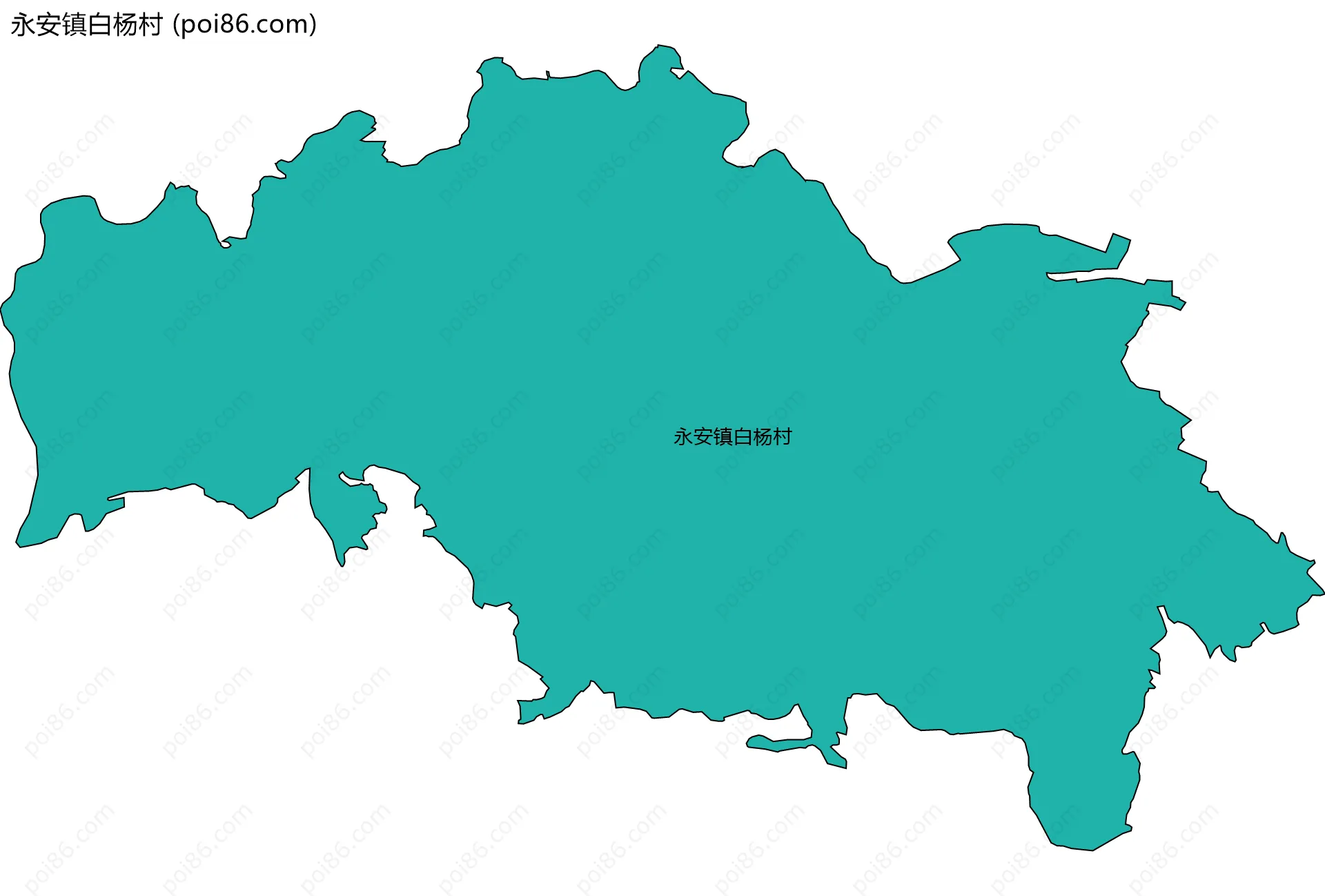 永安镇白杨村边界地图