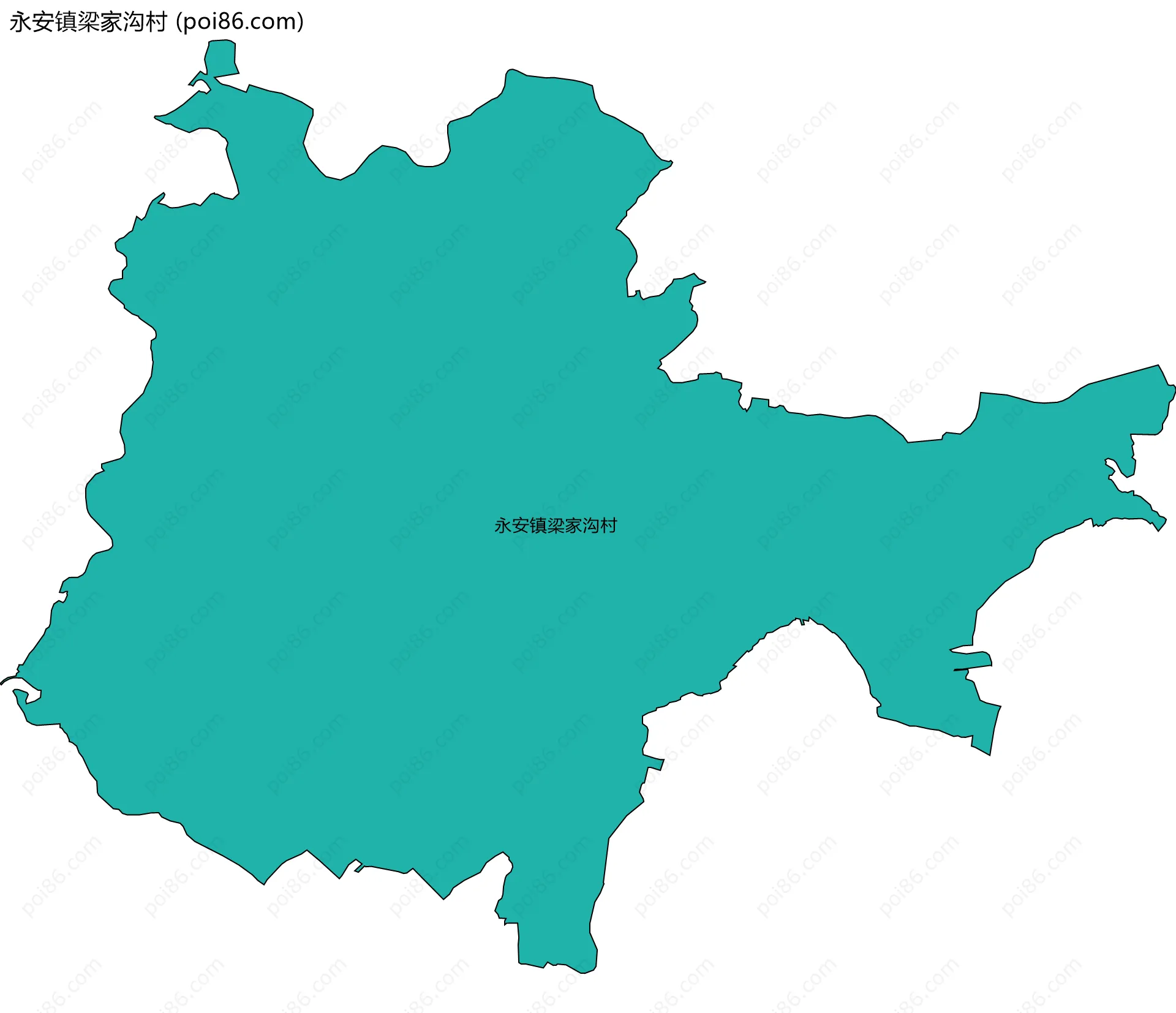 永安镇梁家沟村边界地图