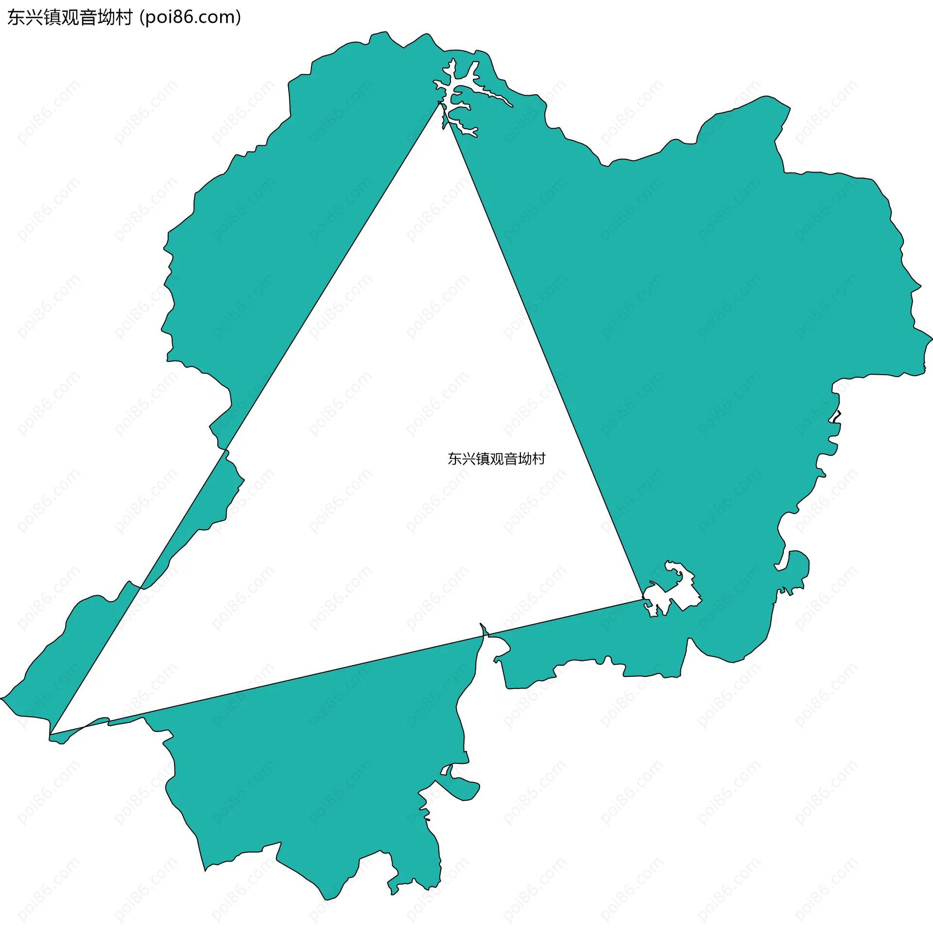 东兴镇观音坳村边界地图