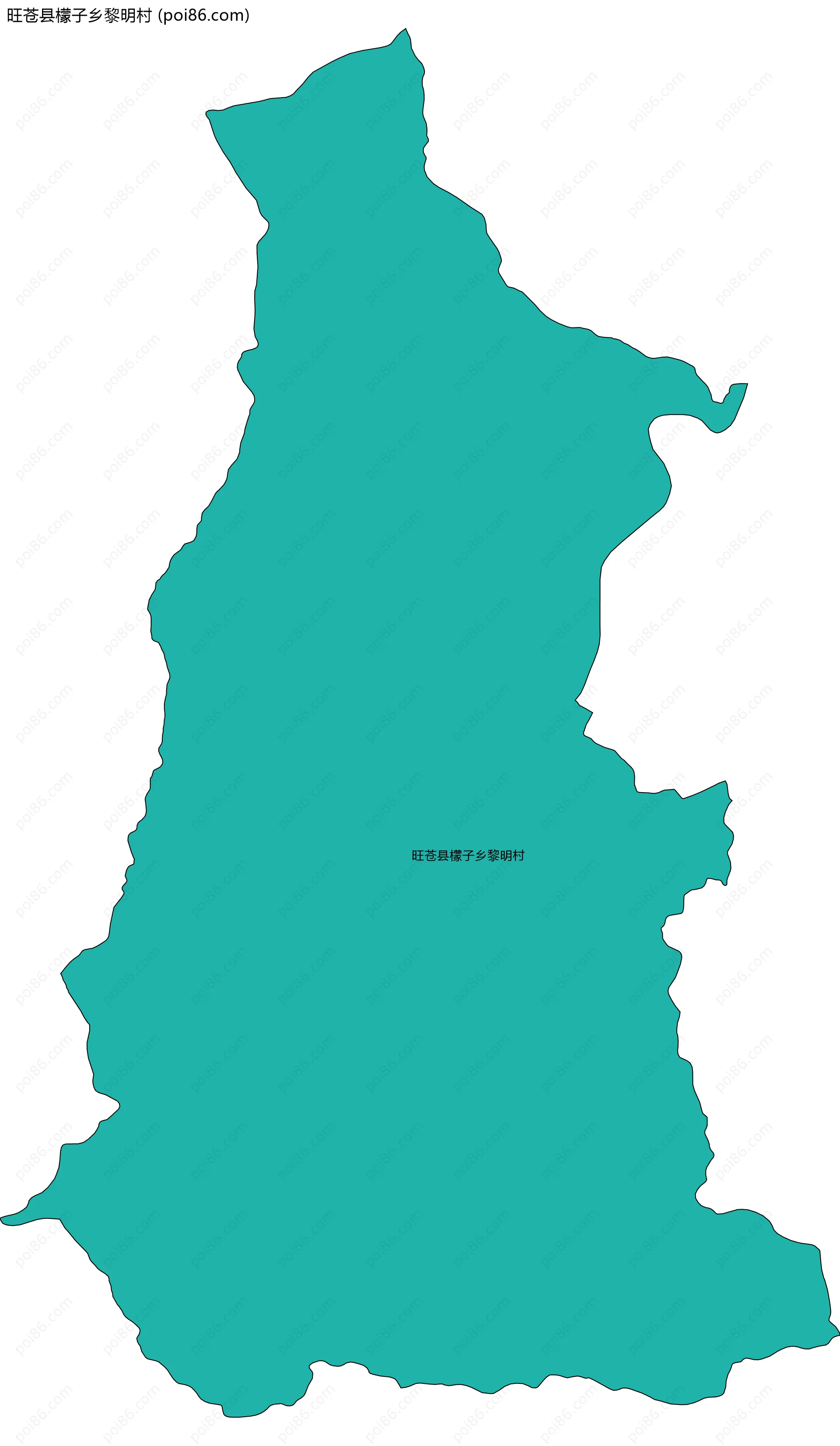 旺苍县檬子乡黎明村边界地图