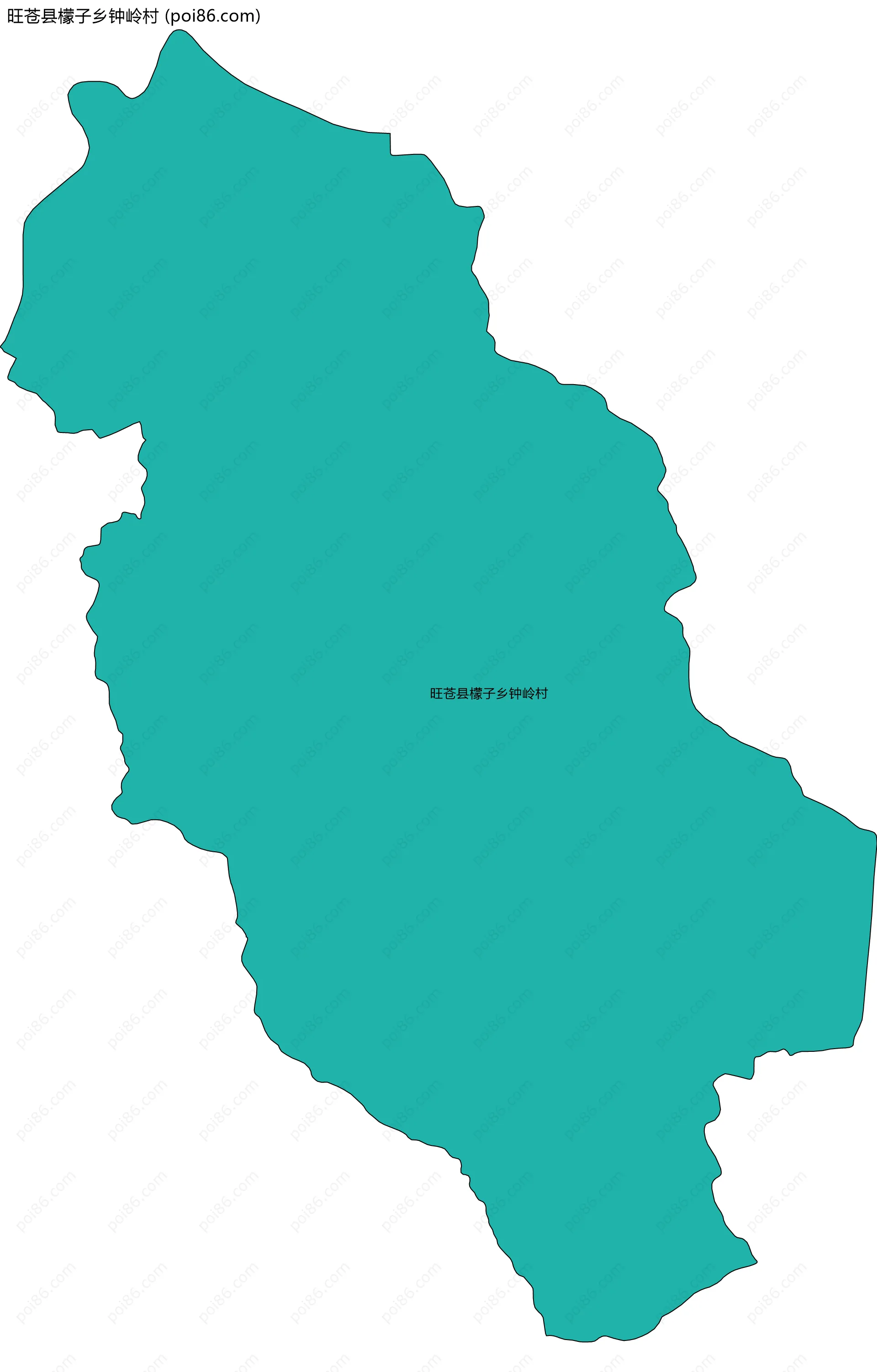 旺苍县檬子乡钟岭村边界地图