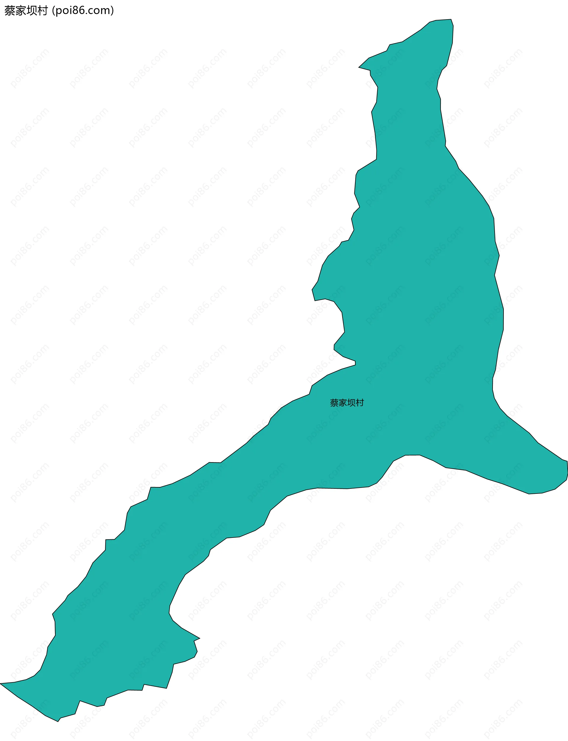 蔡家坝村边界地图