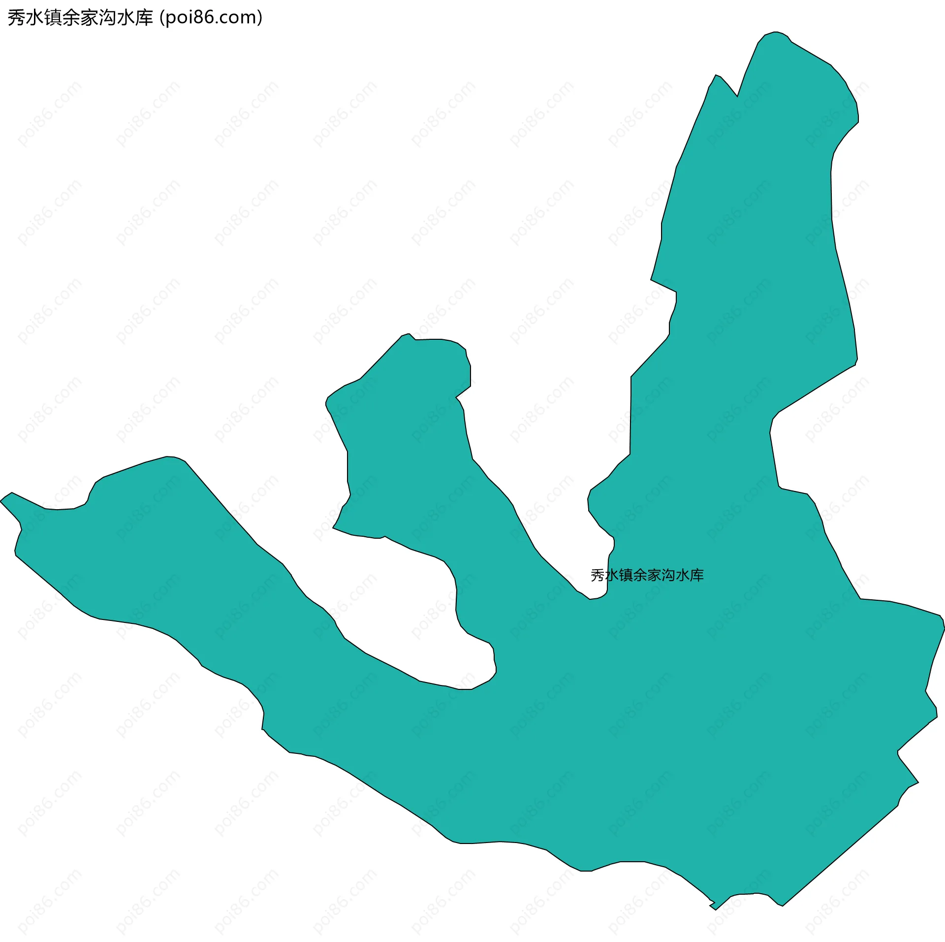 秀水镇余家沟水库边界地图