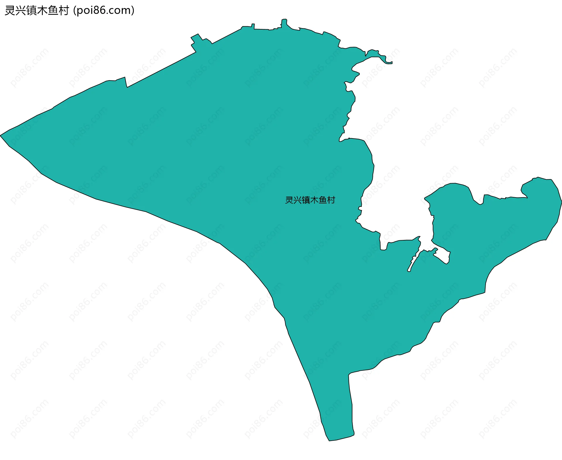 灵兴镇木鱼村边界地图