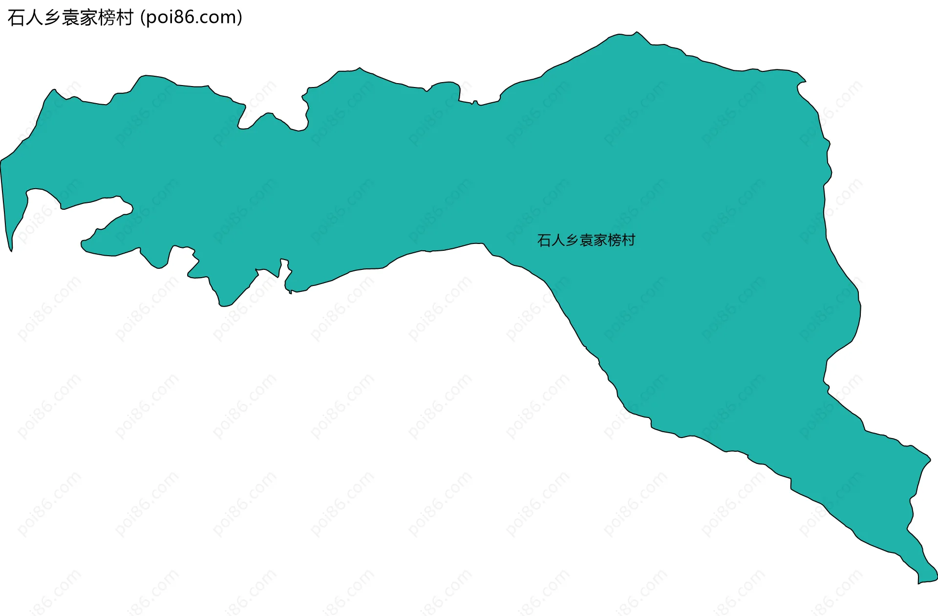 石人乡袁家榜村边界地图