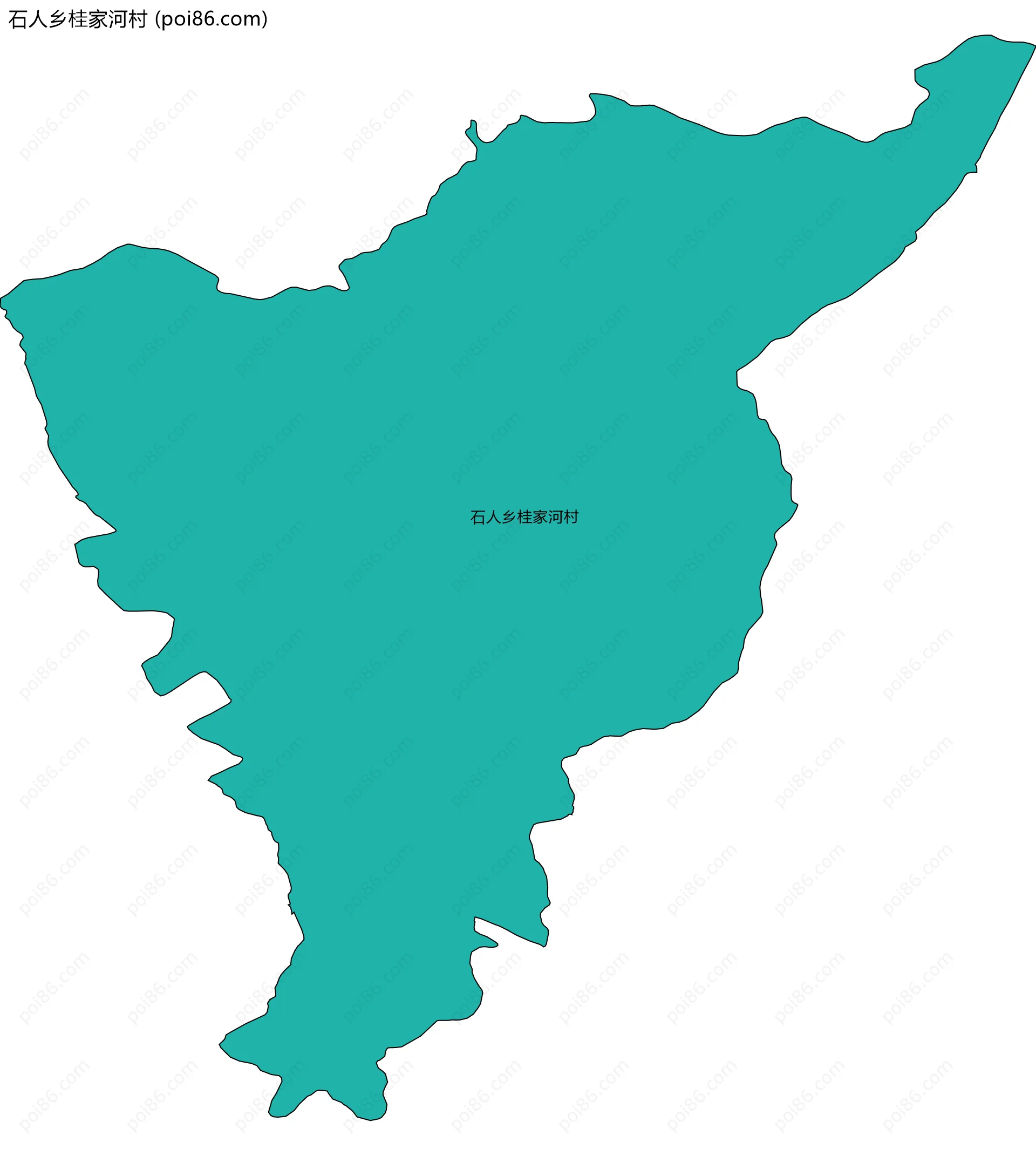 石人乡桂家河村边界地图