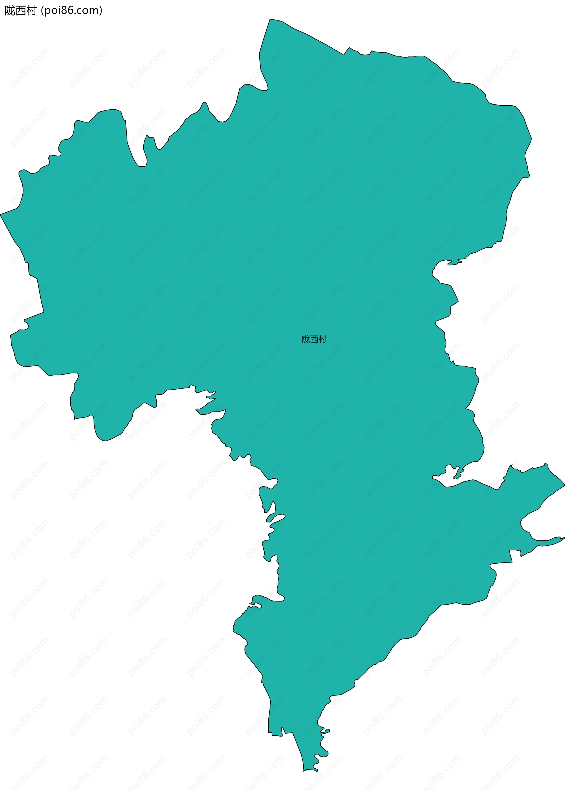 陇西村边界地图