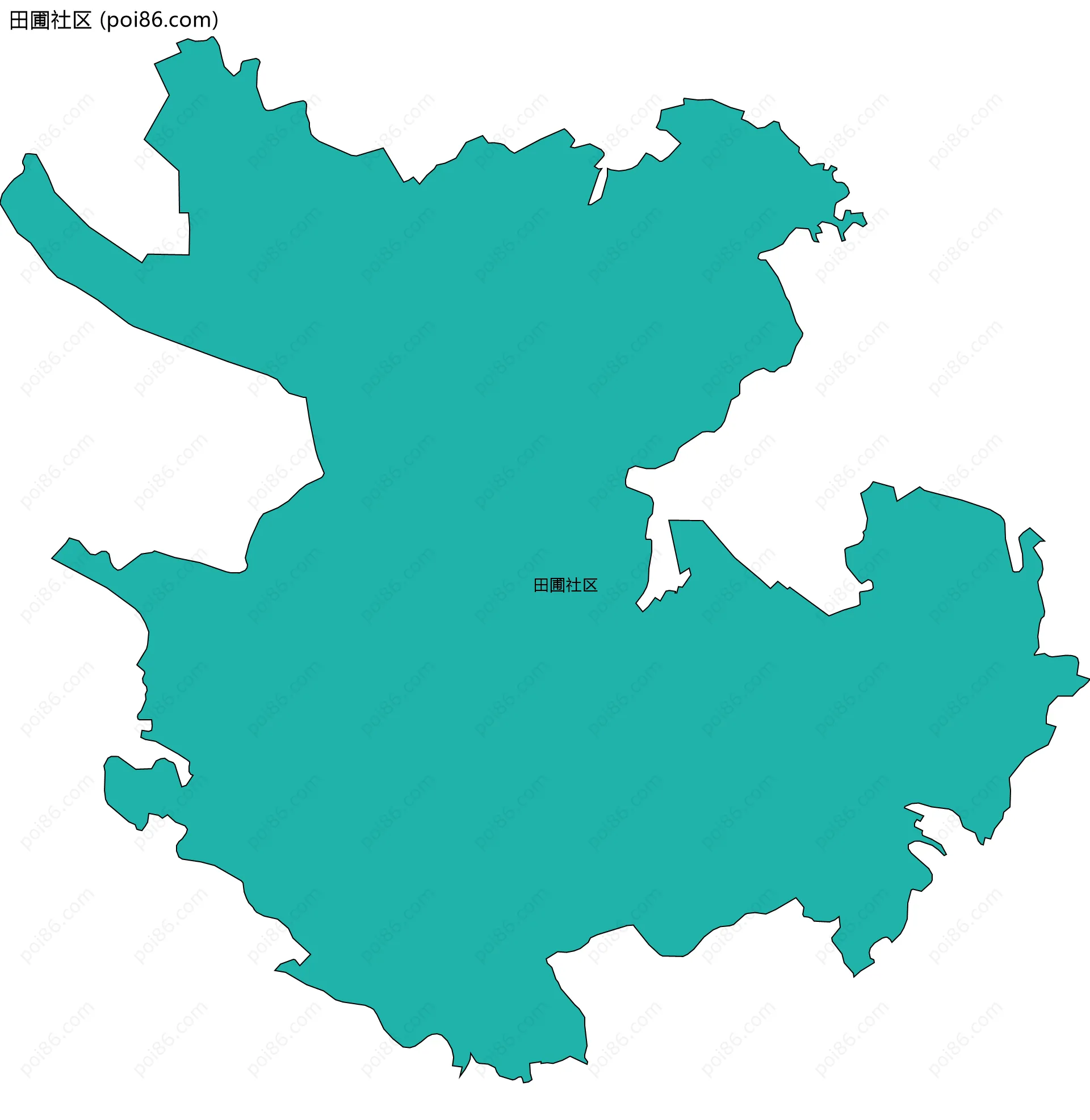 田圃社区边界地图