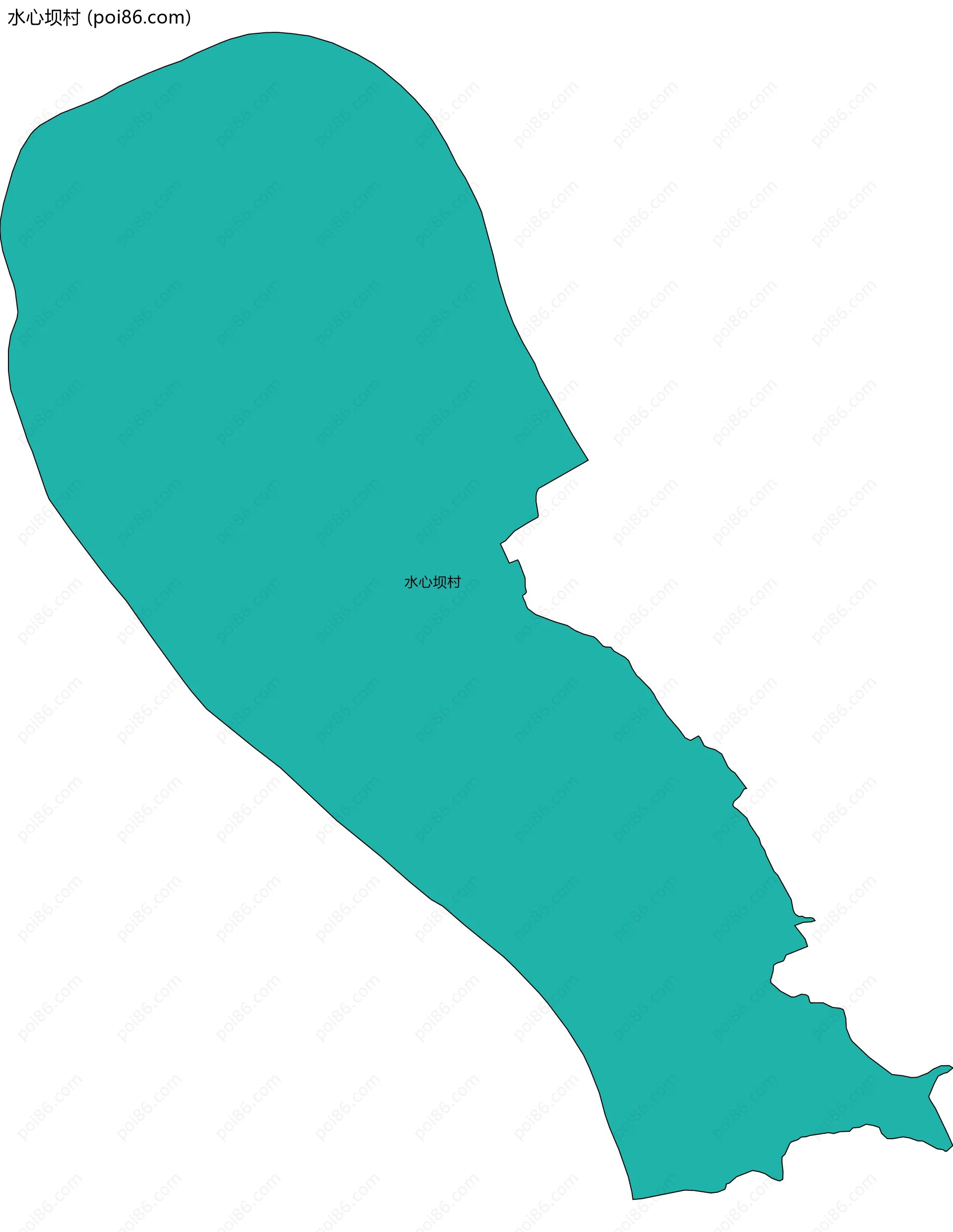 水心坝村边界地图