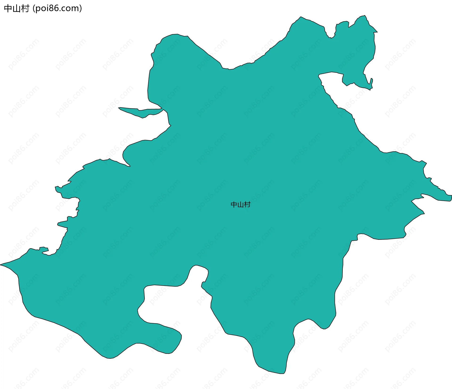 中山村边界地图