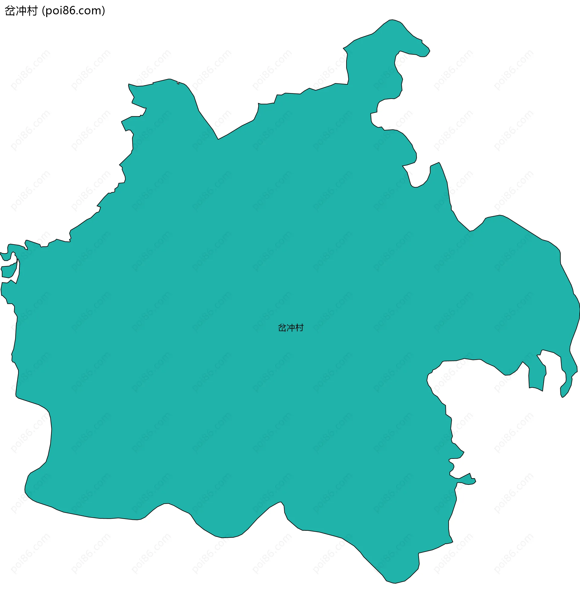 岔冲村边界地图