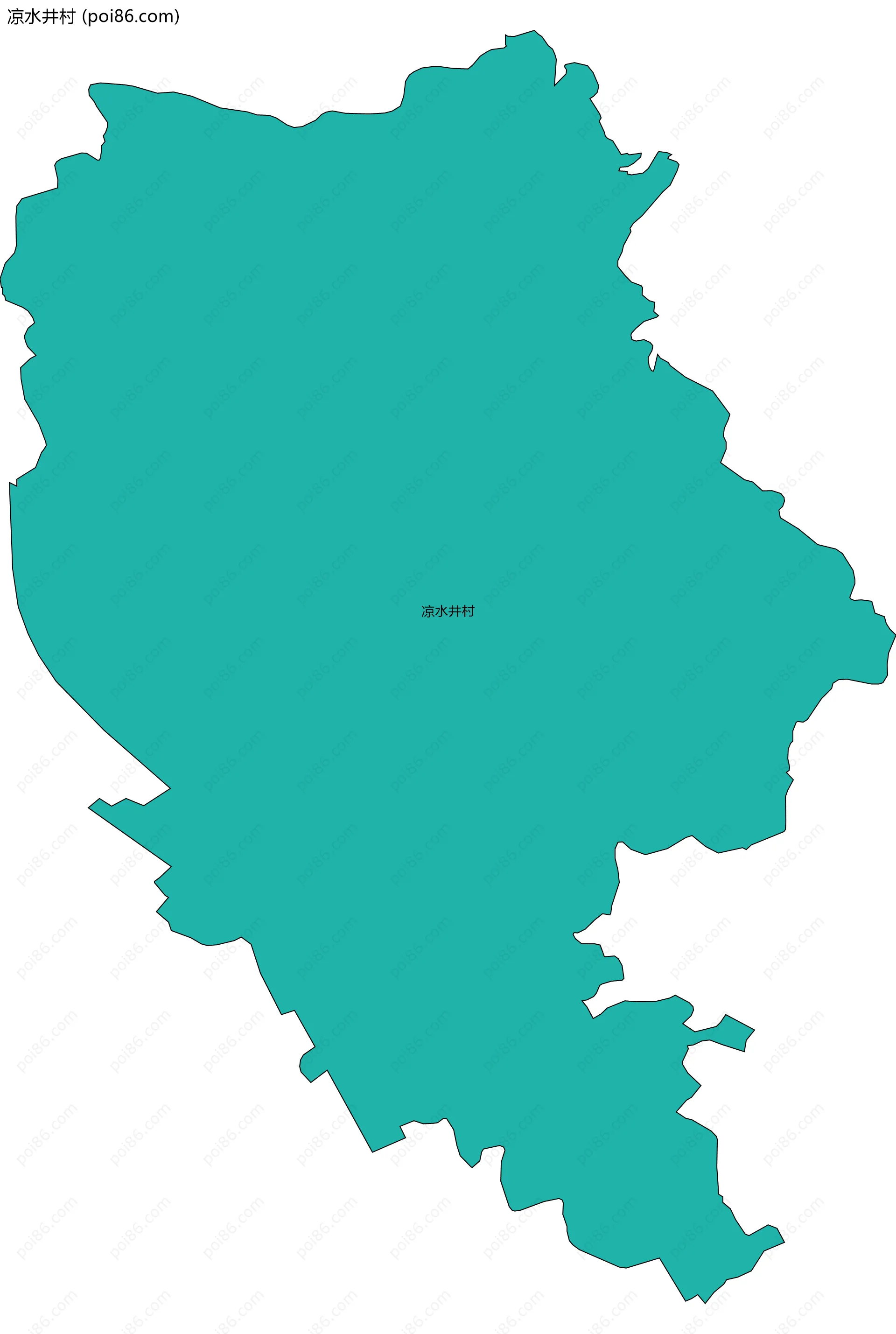 凉水井村边界地图