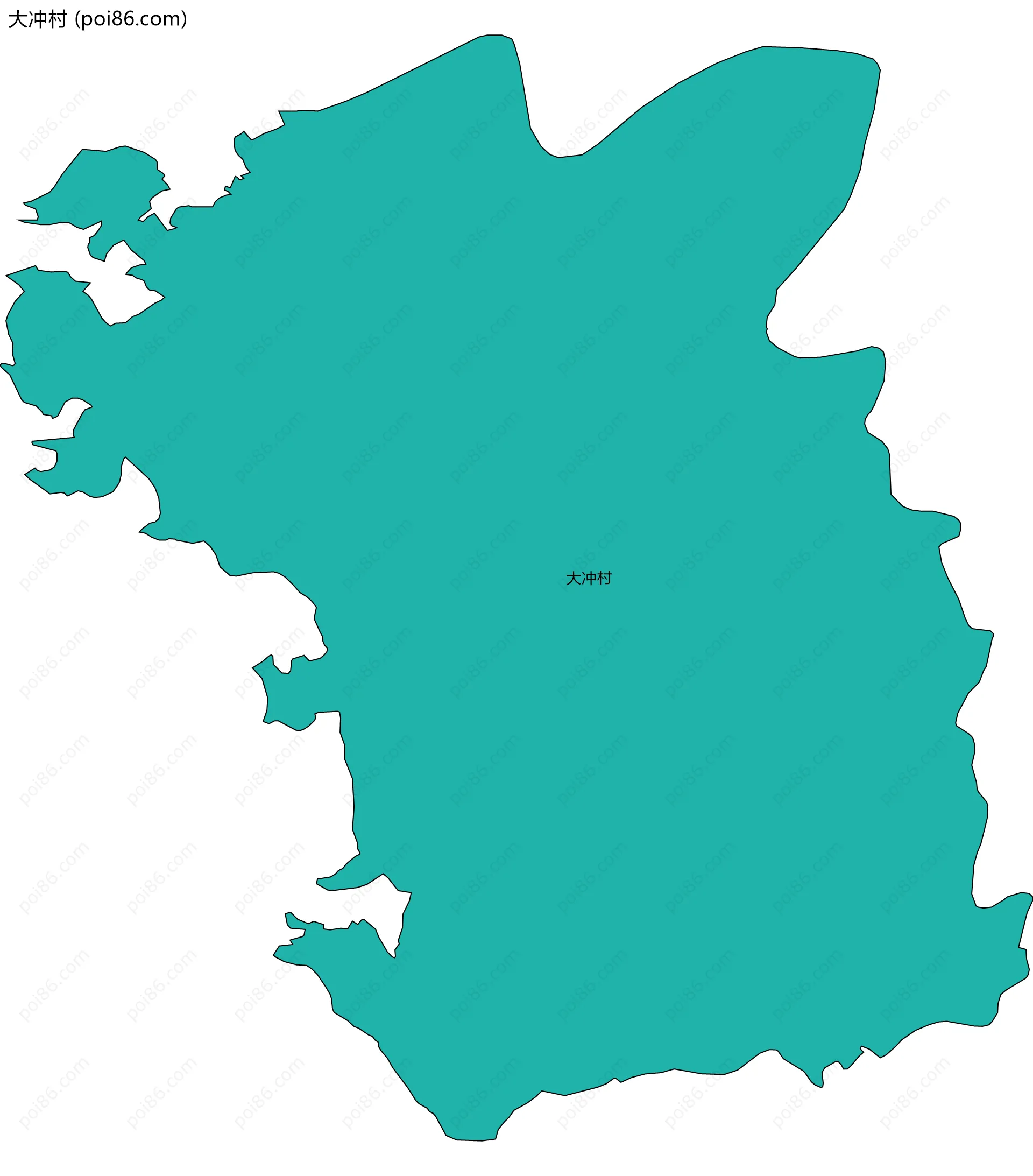 大冲村边界地图