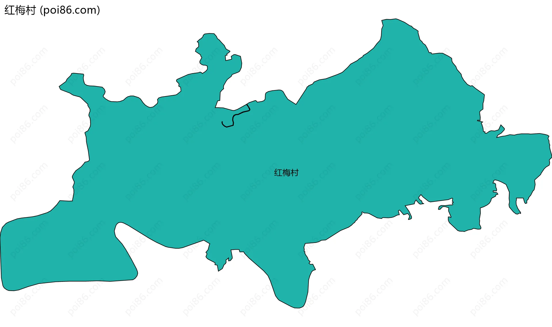 红梅村边界地图