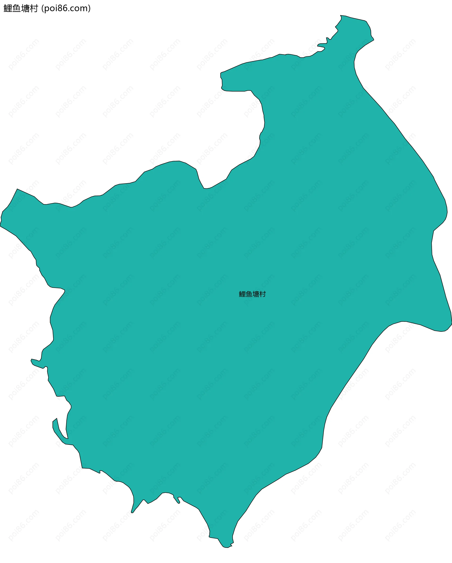 鲤鱼塘村边界地图