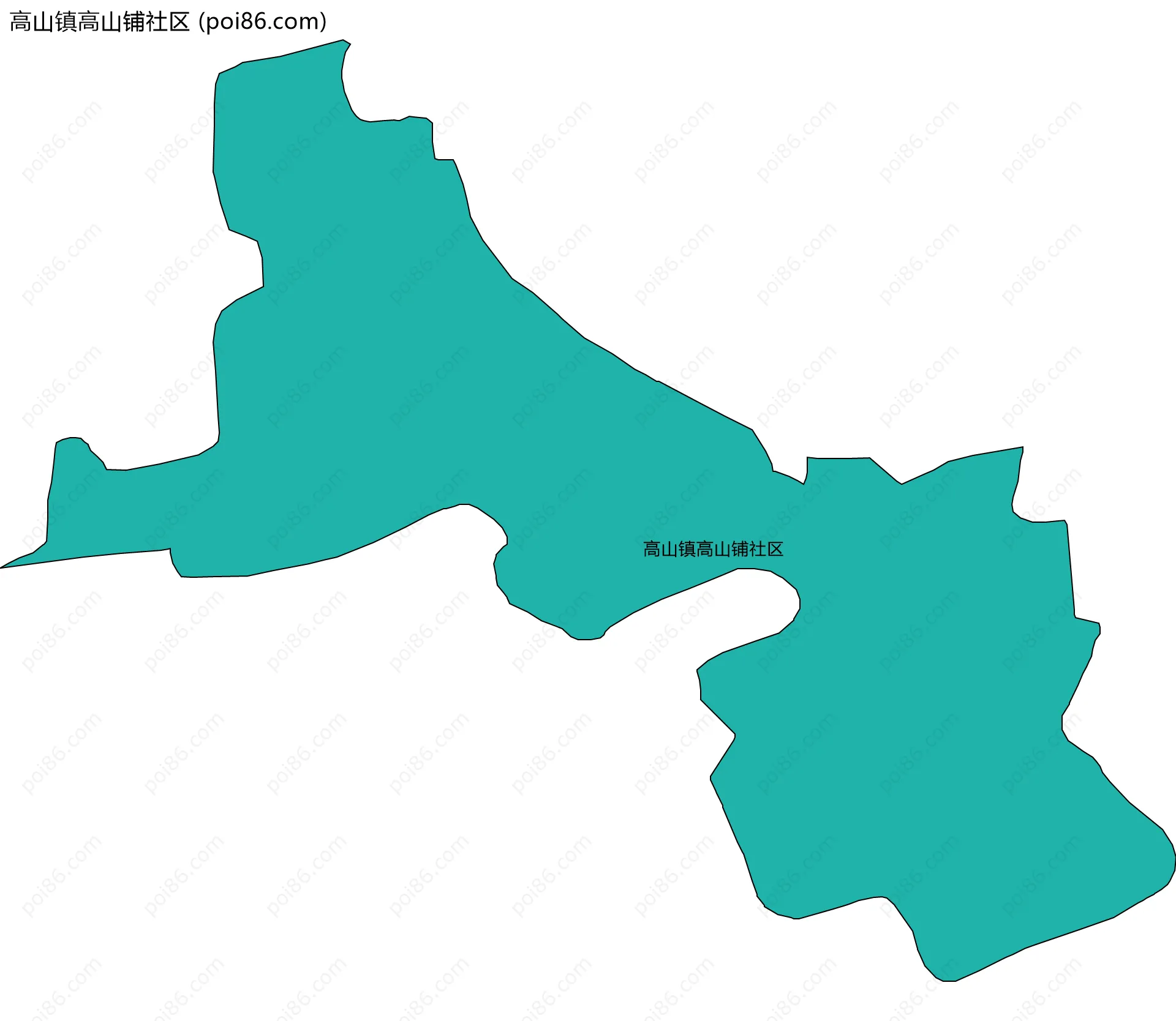 高山镇高山铺社区边界地图