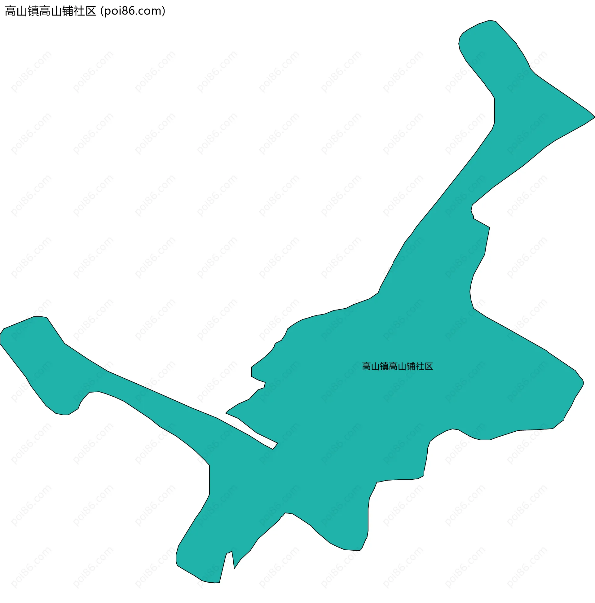 高山镇高山铺社区边界地图