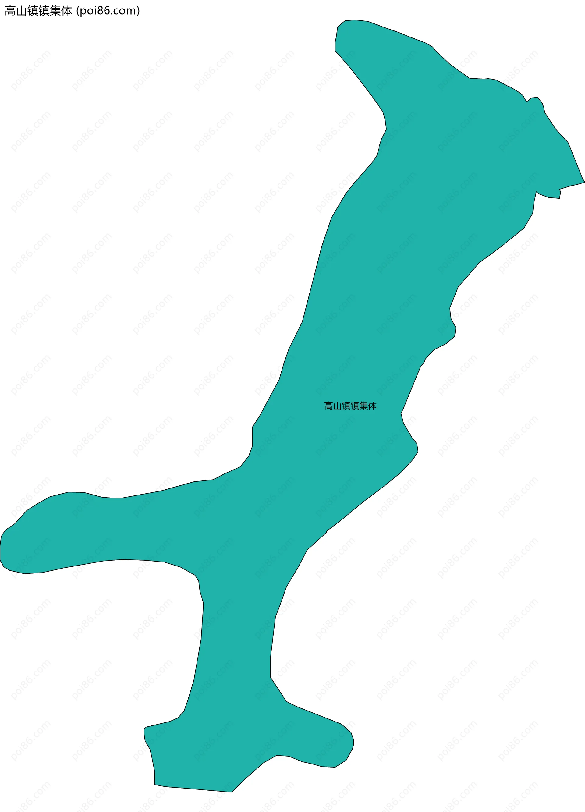 高山镇镇集体边界地图
