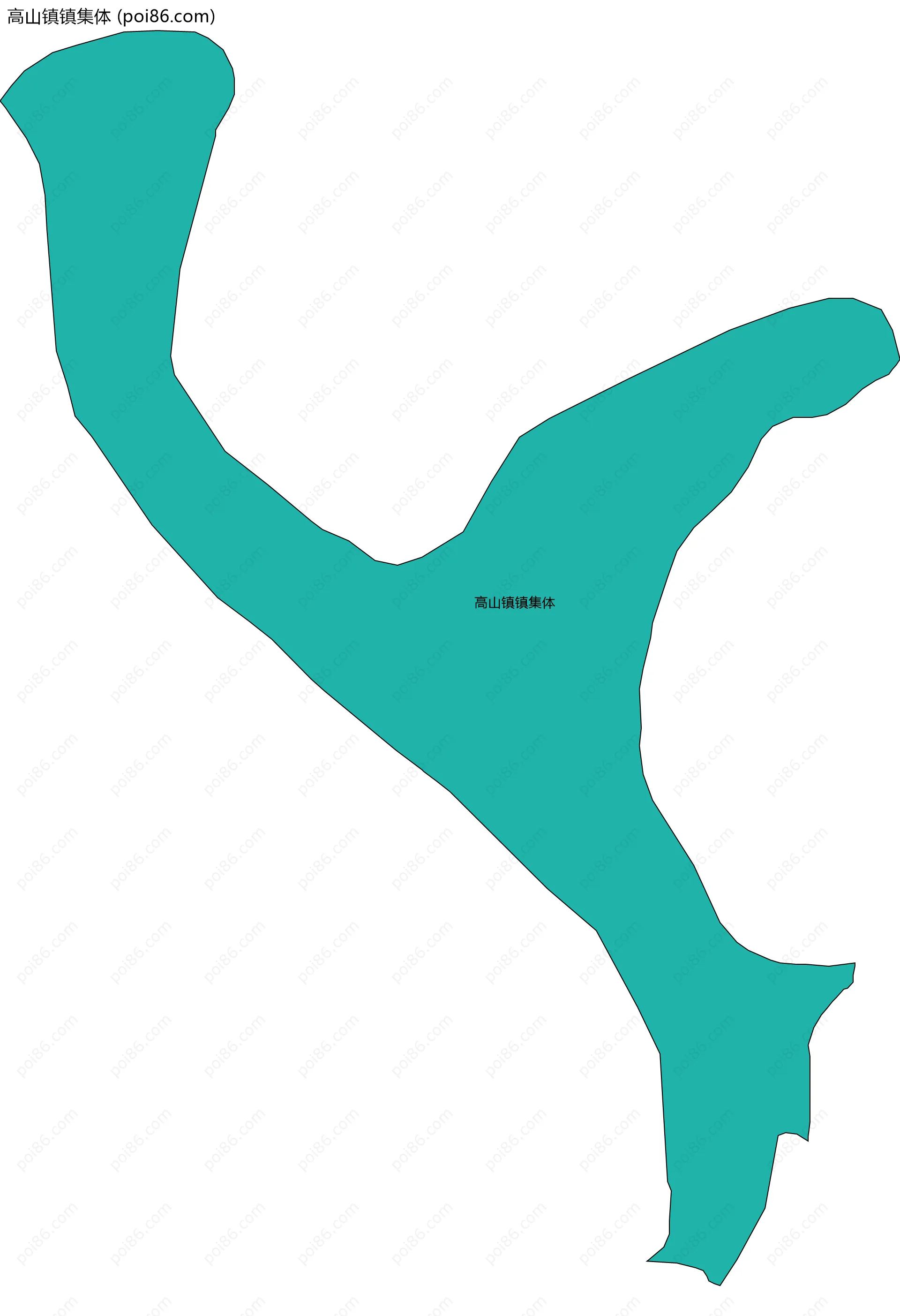 高山镇镇集体边界地图