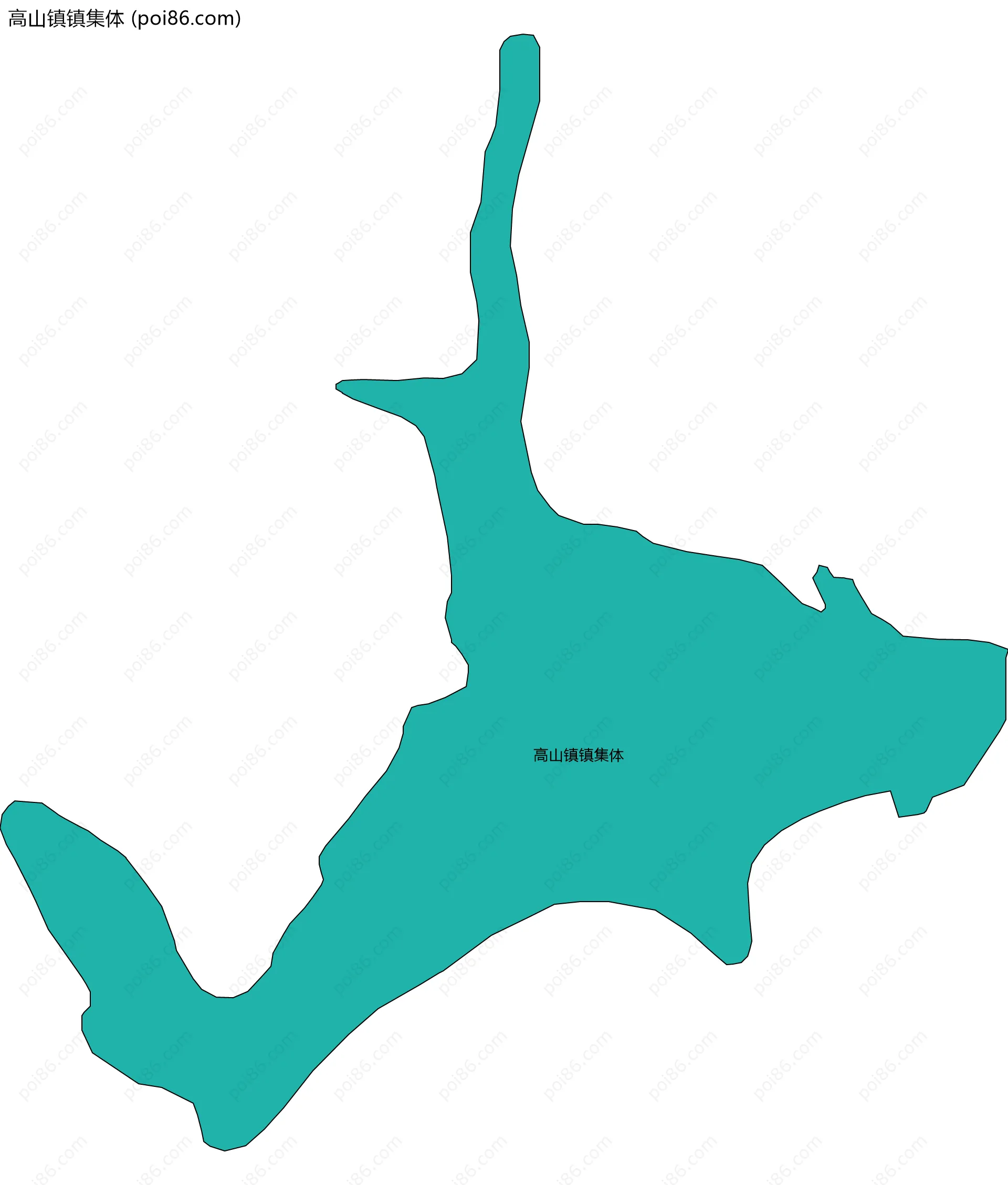 高山镇镇集体边界地图