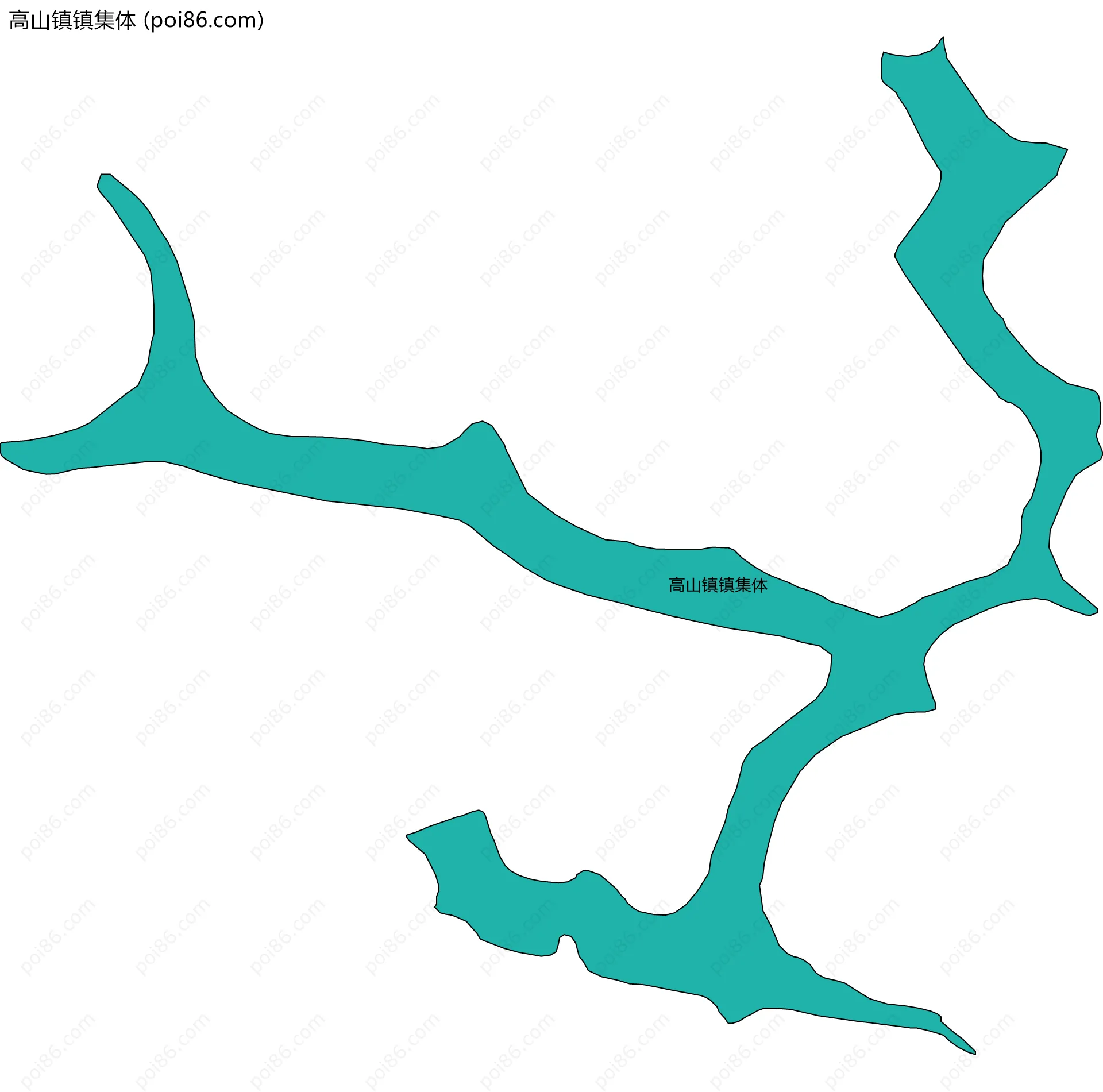 高山镇镇集体边界地图