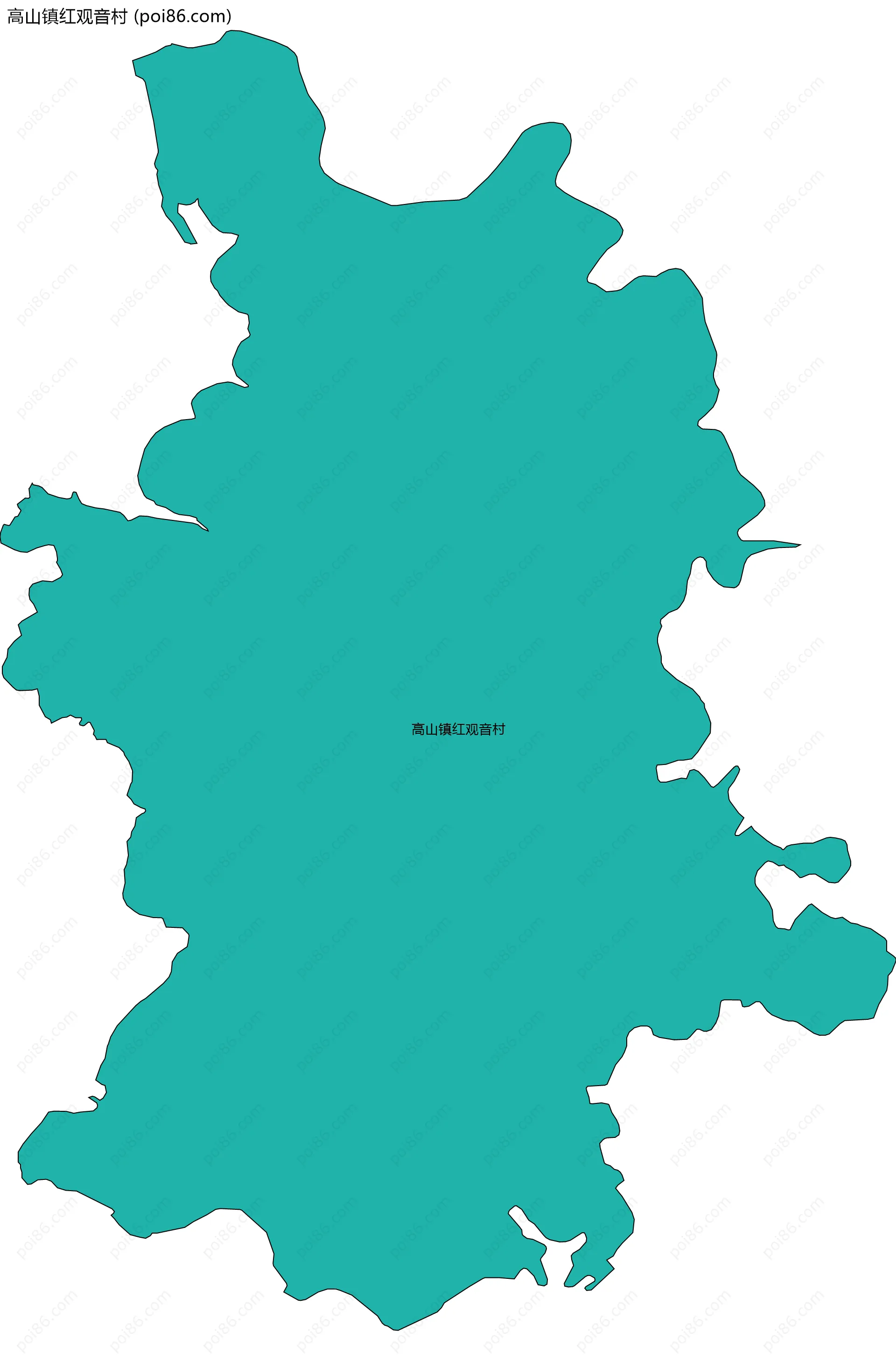 高山镇红观音村边界地图