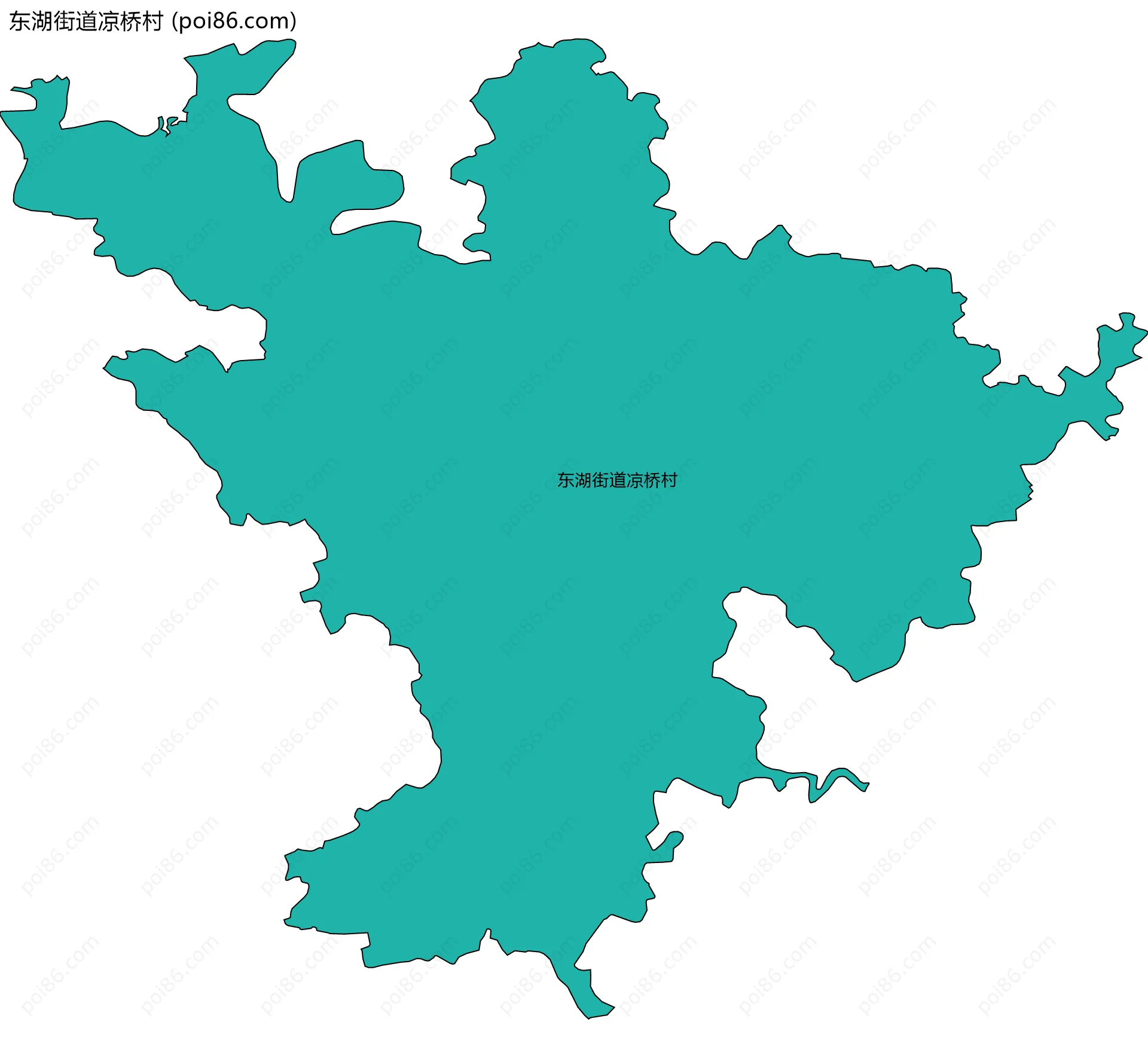 东湖街道凉桥村边界地图