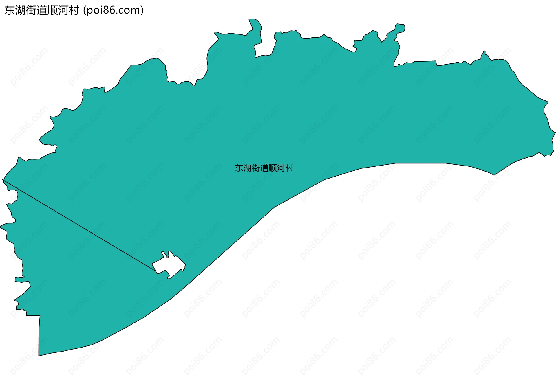 东湖街道顺河村边界地图