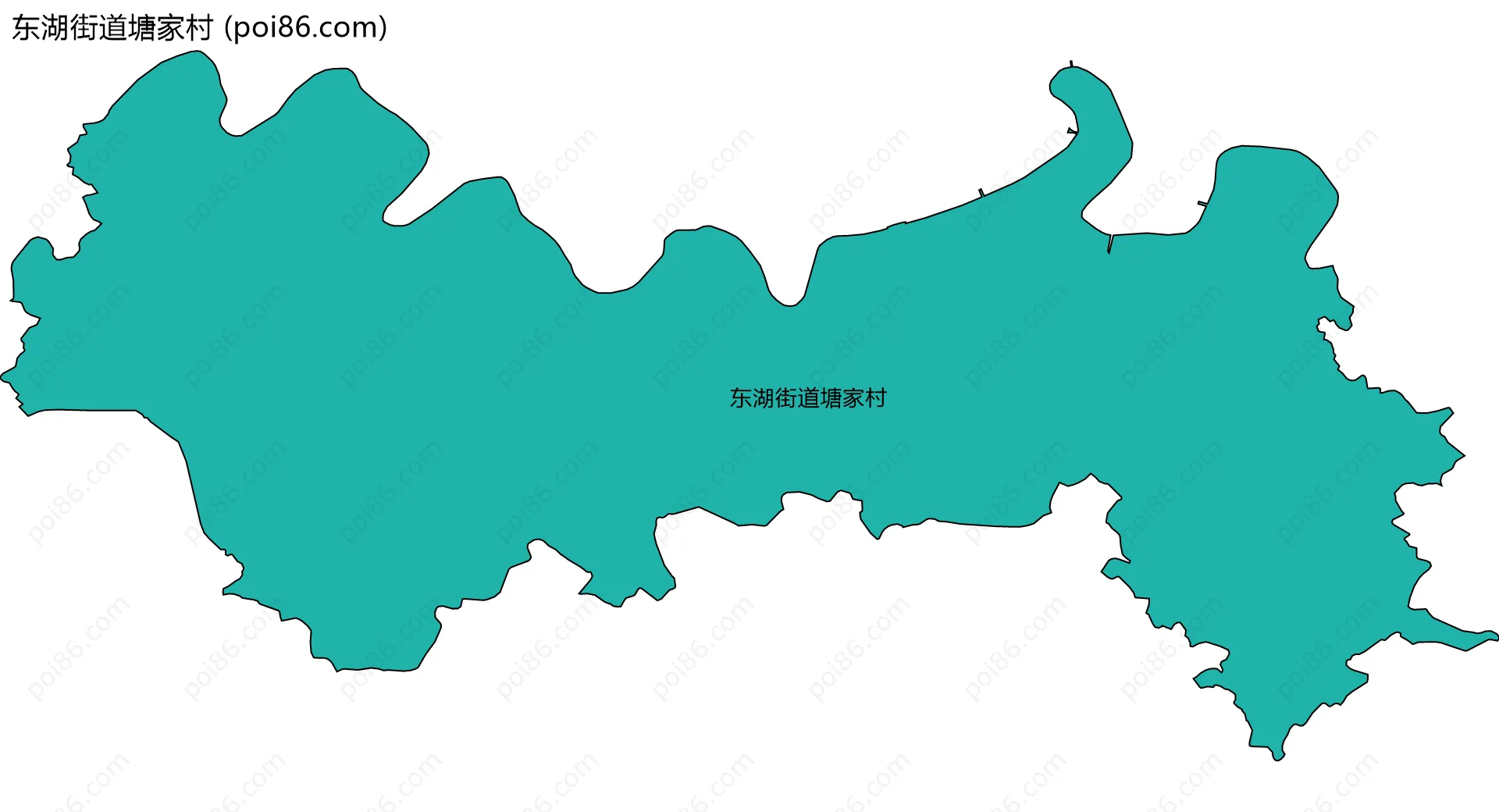 东湖街道塘家村边界地图