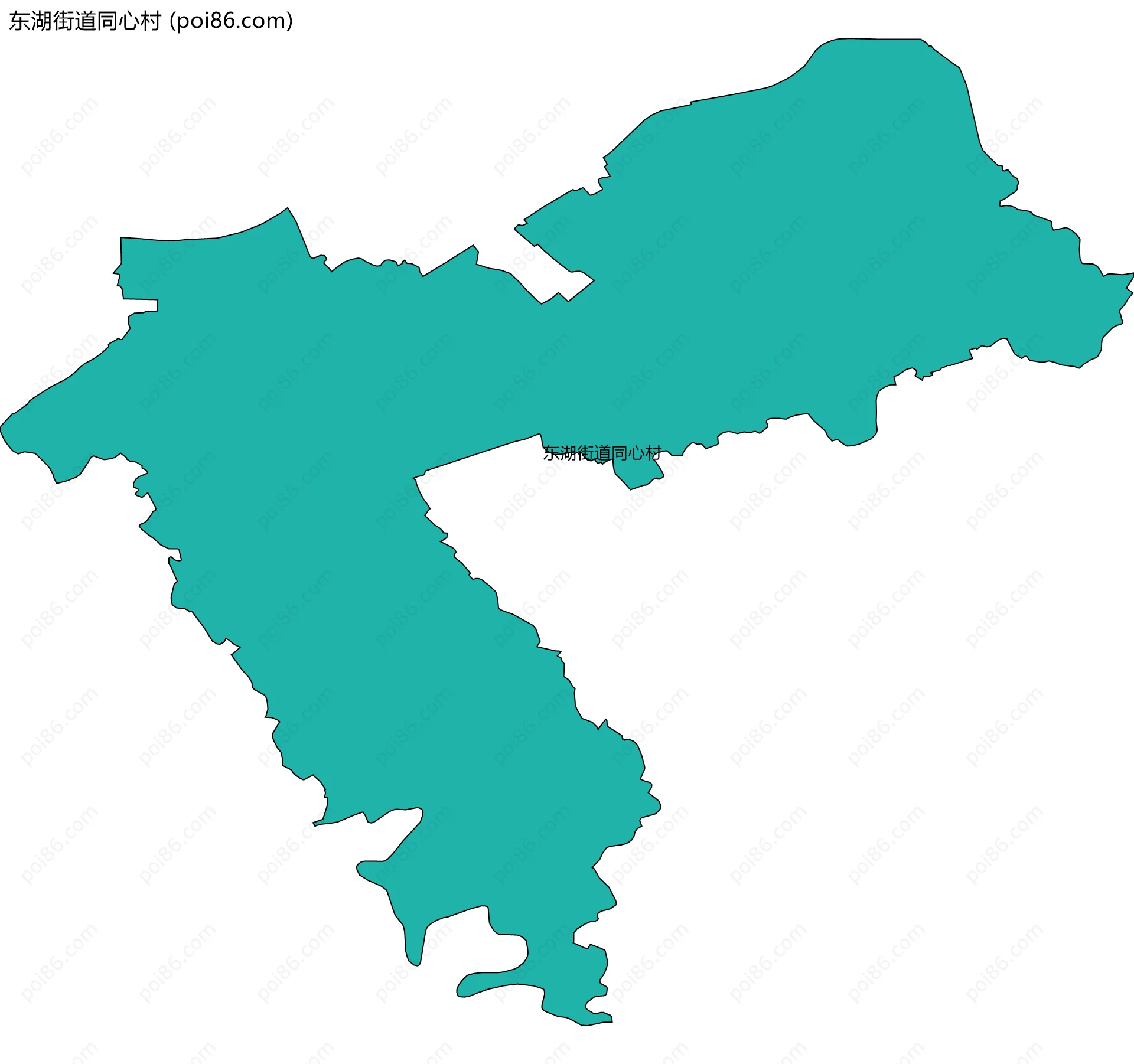 东湖街道同心村边界地图