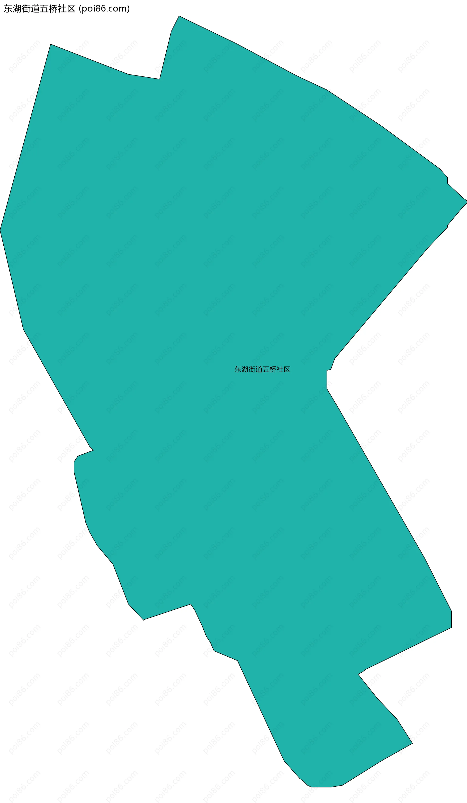 东湖街道五桥社区边界地图