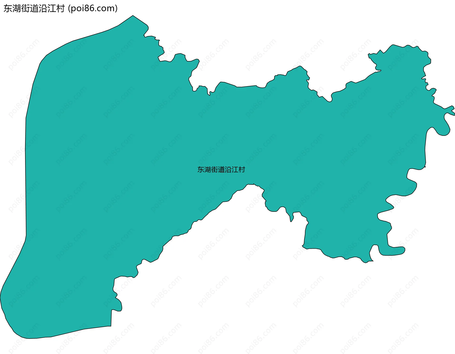 东湖街道沿江村边界地图