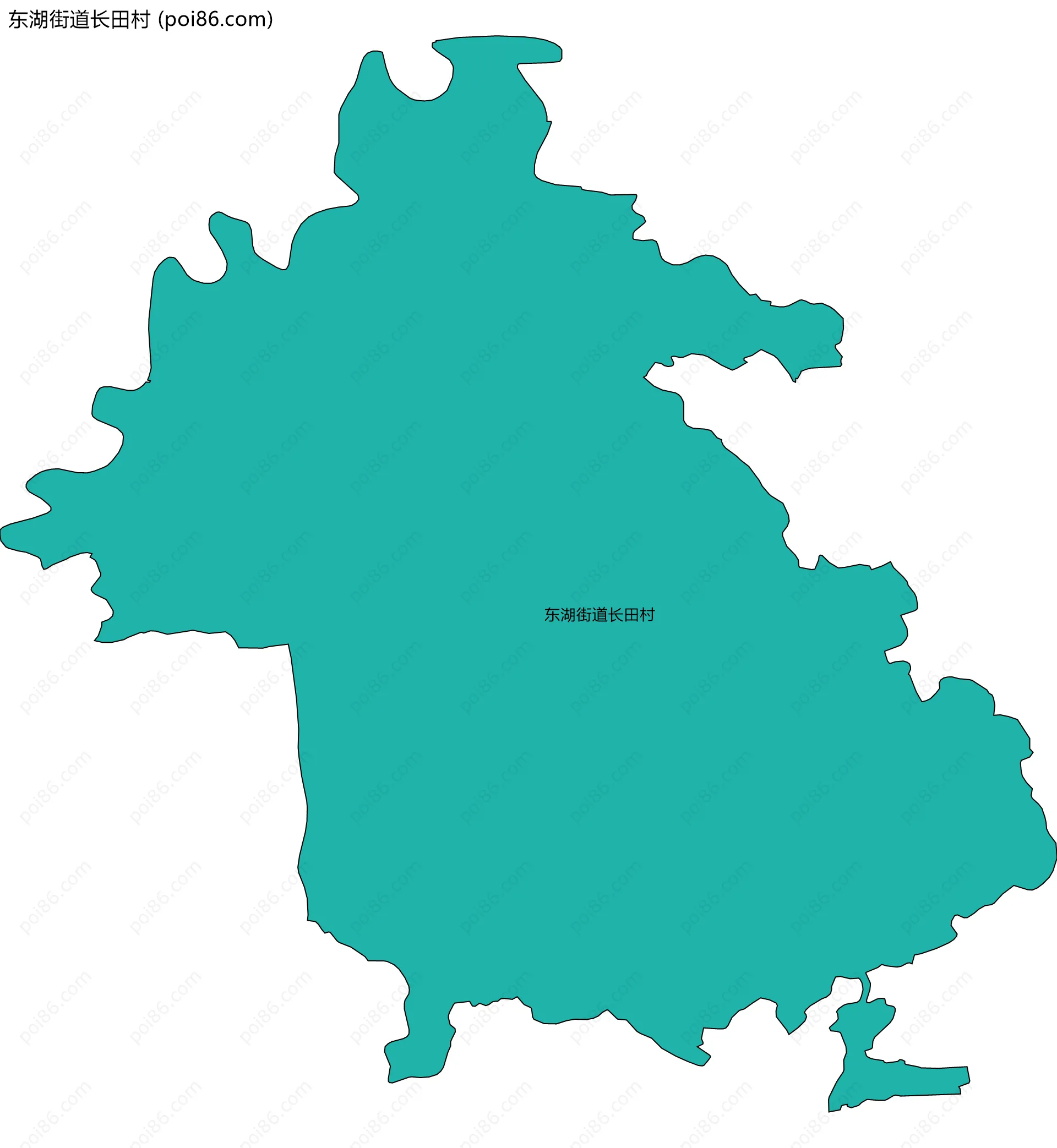 东湖街道长田村边界地图