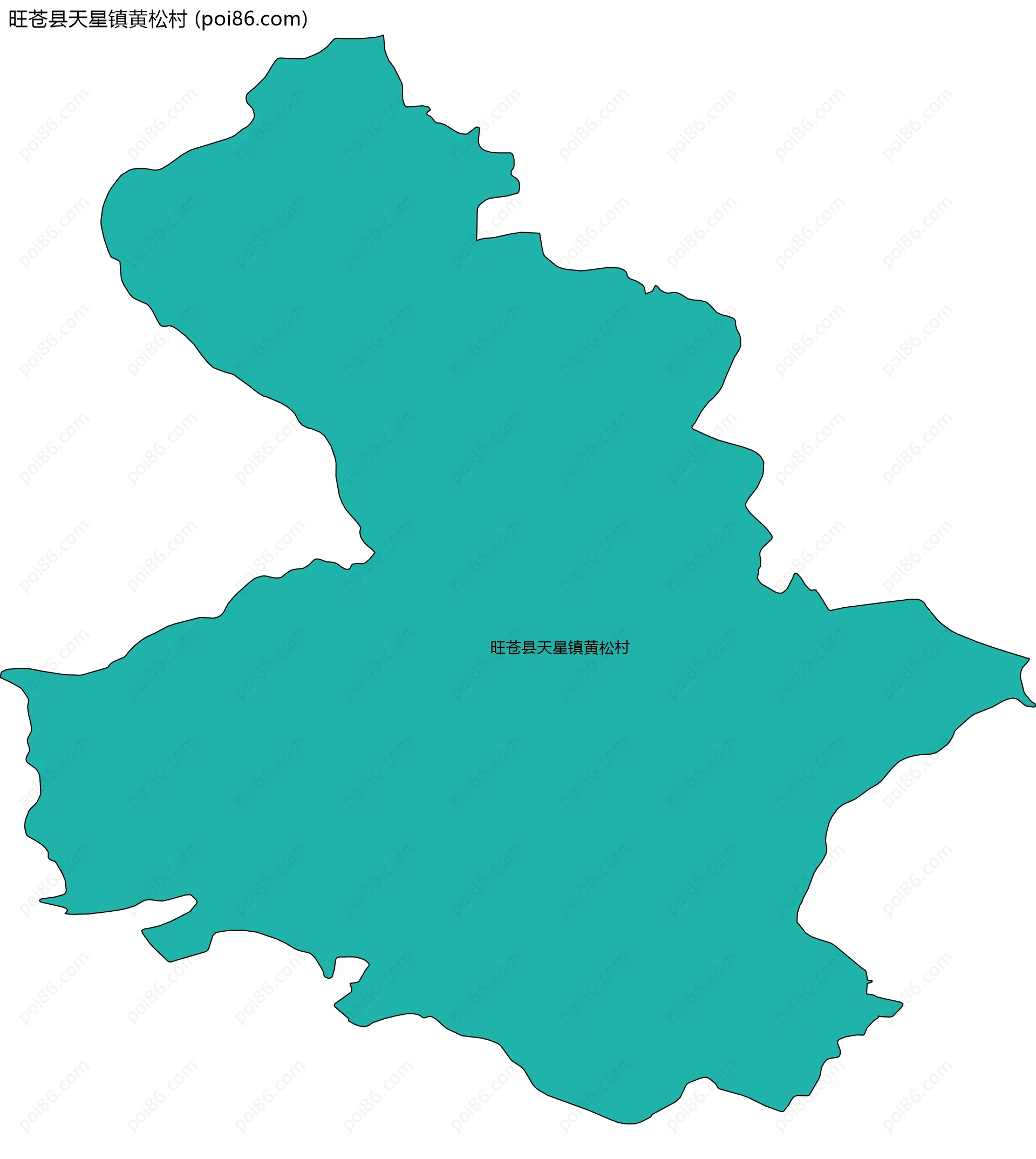 旺苍县天星镇黄松村边界地图