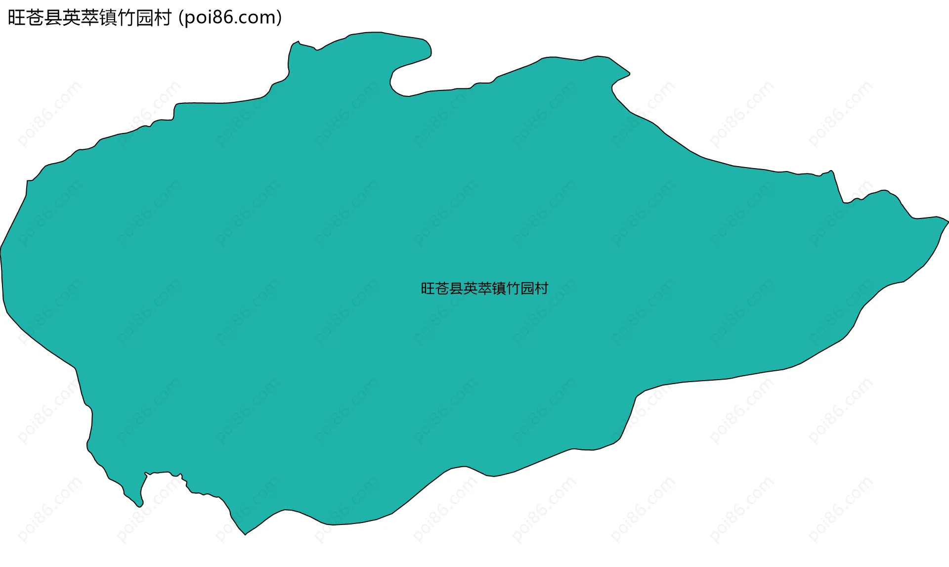 旺苍县英萃镇竹园村边界地图