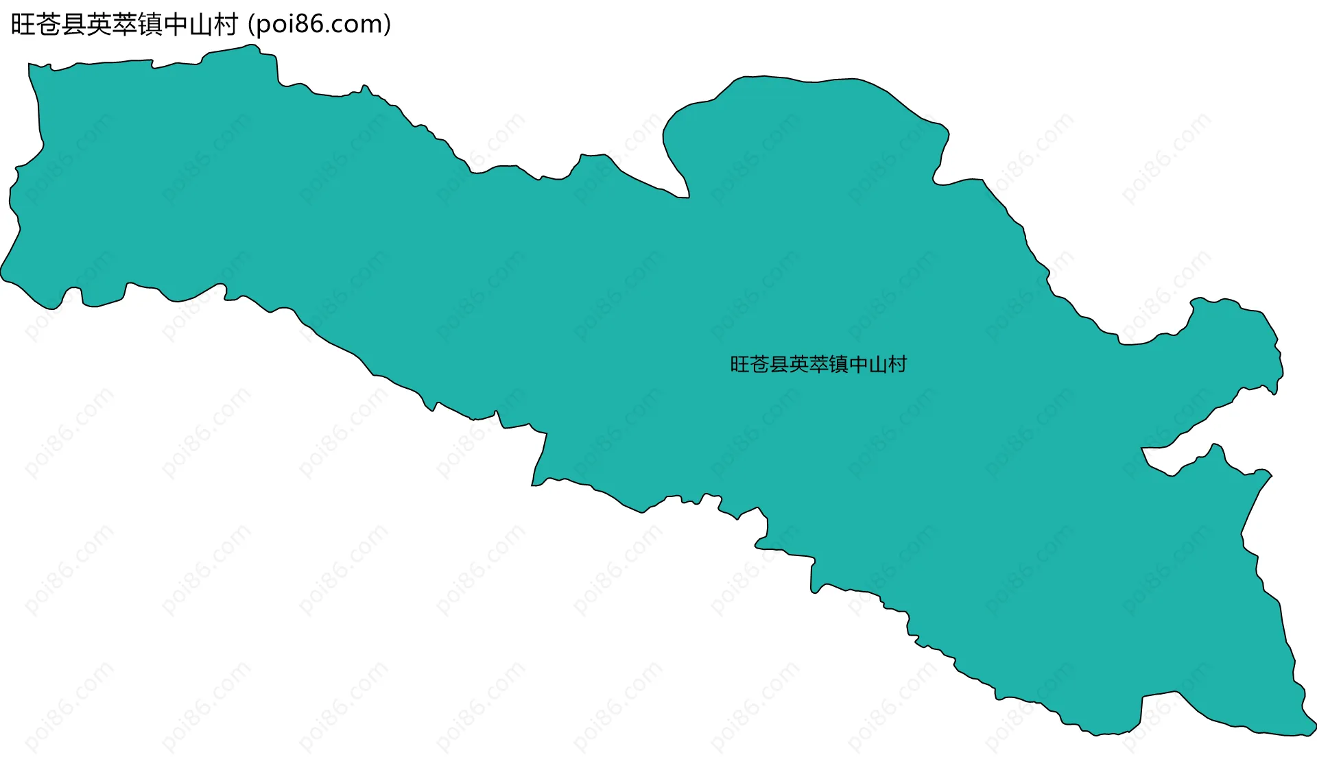 旺苍县英萃镇中山村边界地图