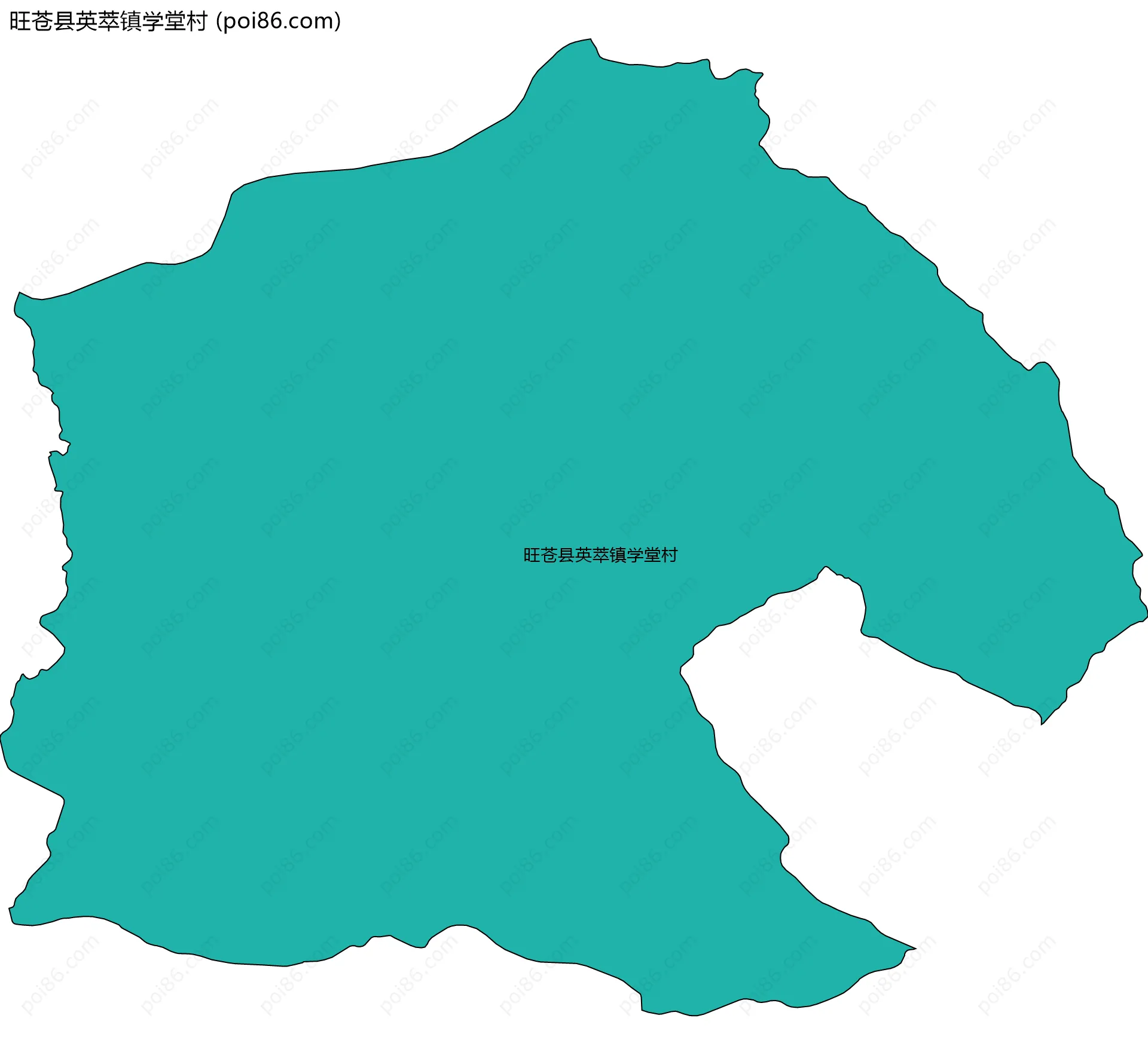 旺苍县英萃镇学堂村边界地图