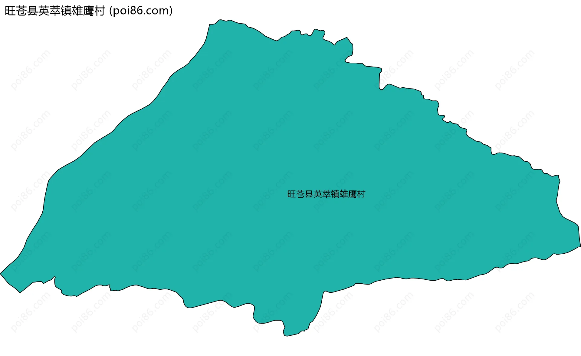 旺苍县英萃镇雄鹰村边界地图