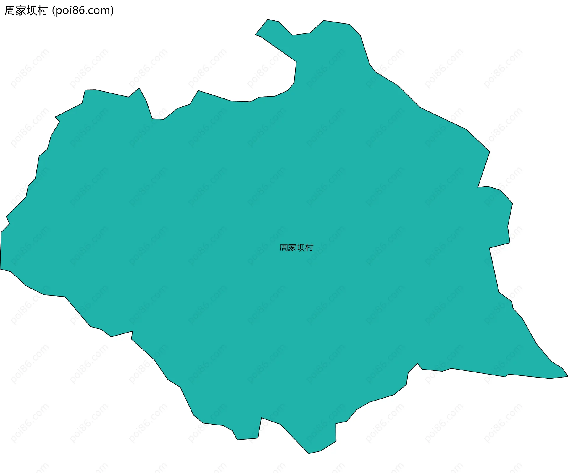 周家坝村边界地图