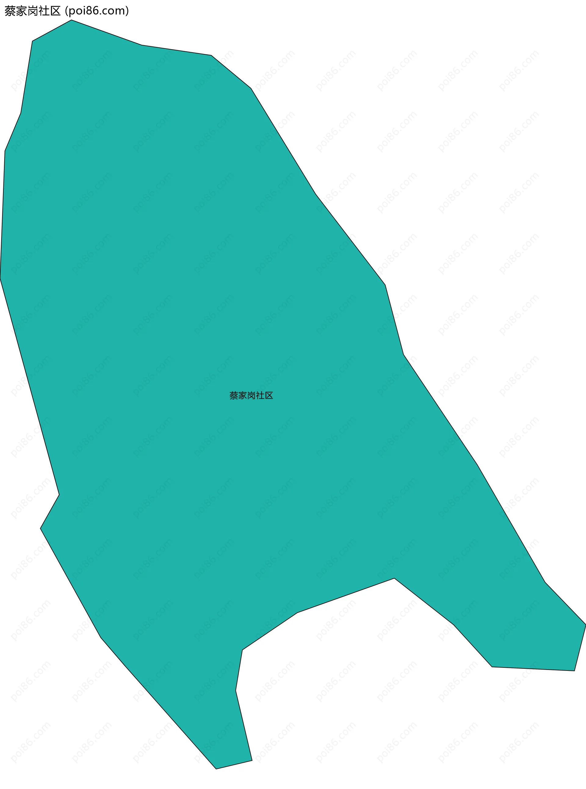 蔡家岗社区边界地图