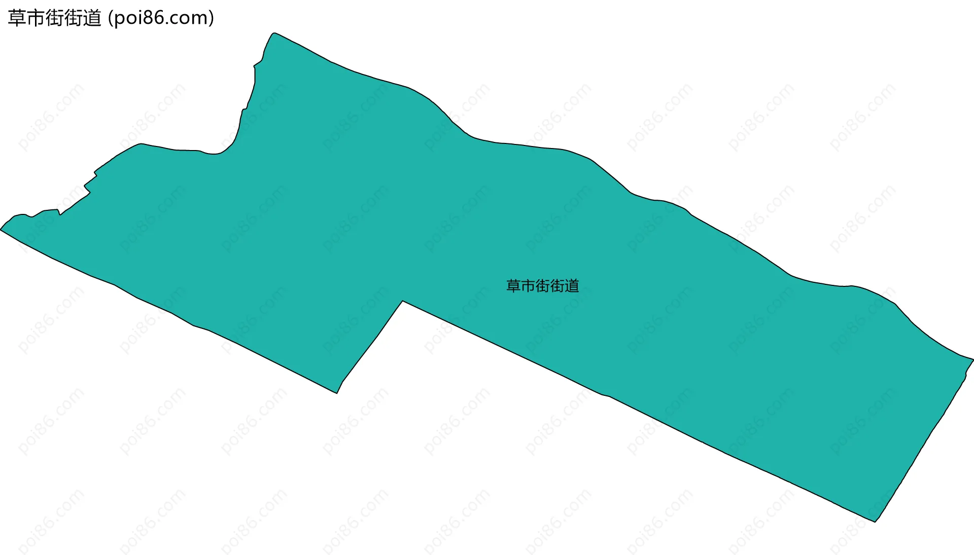 草市街街道边界地图(五级行政区划)