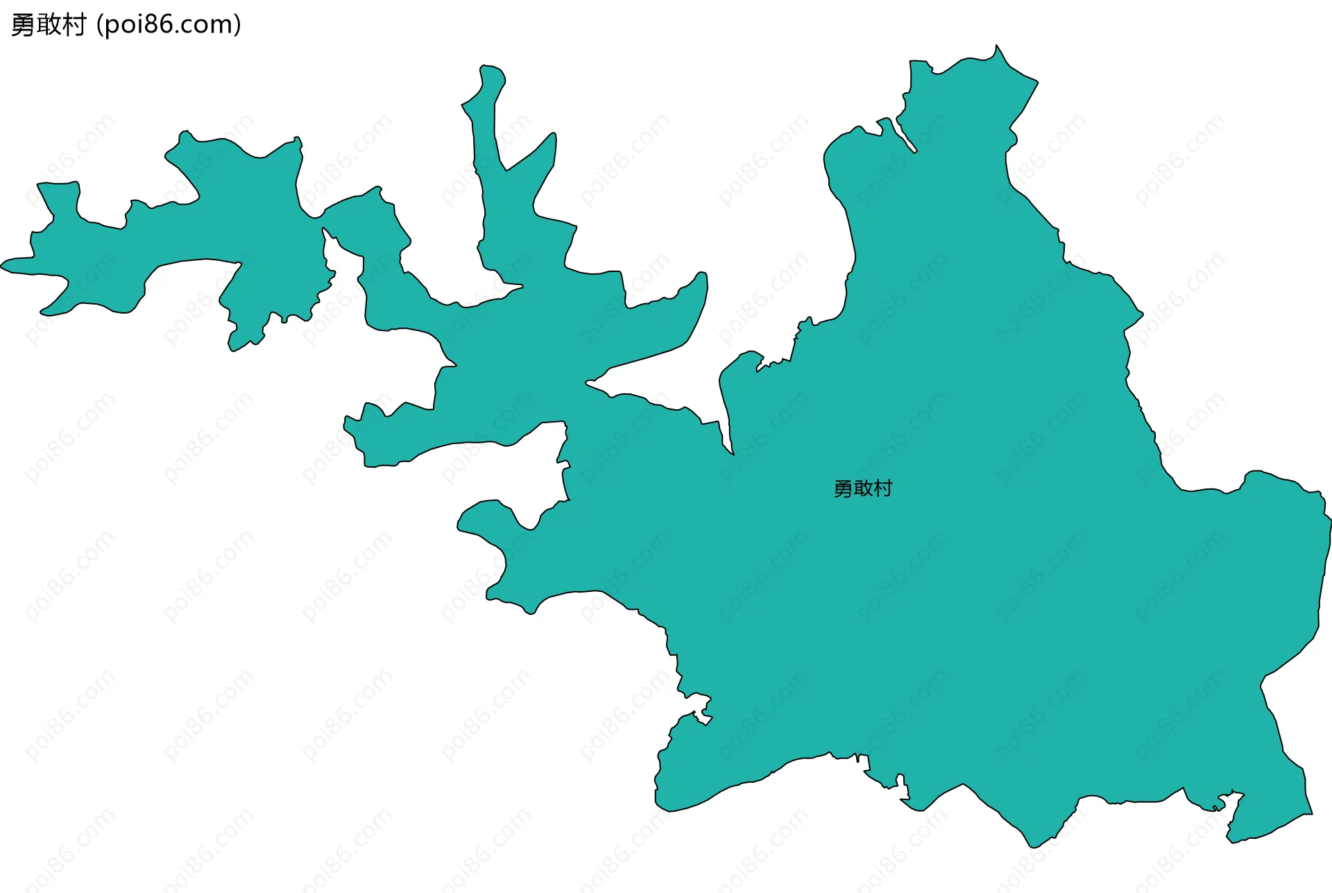 勇敢村边界地图