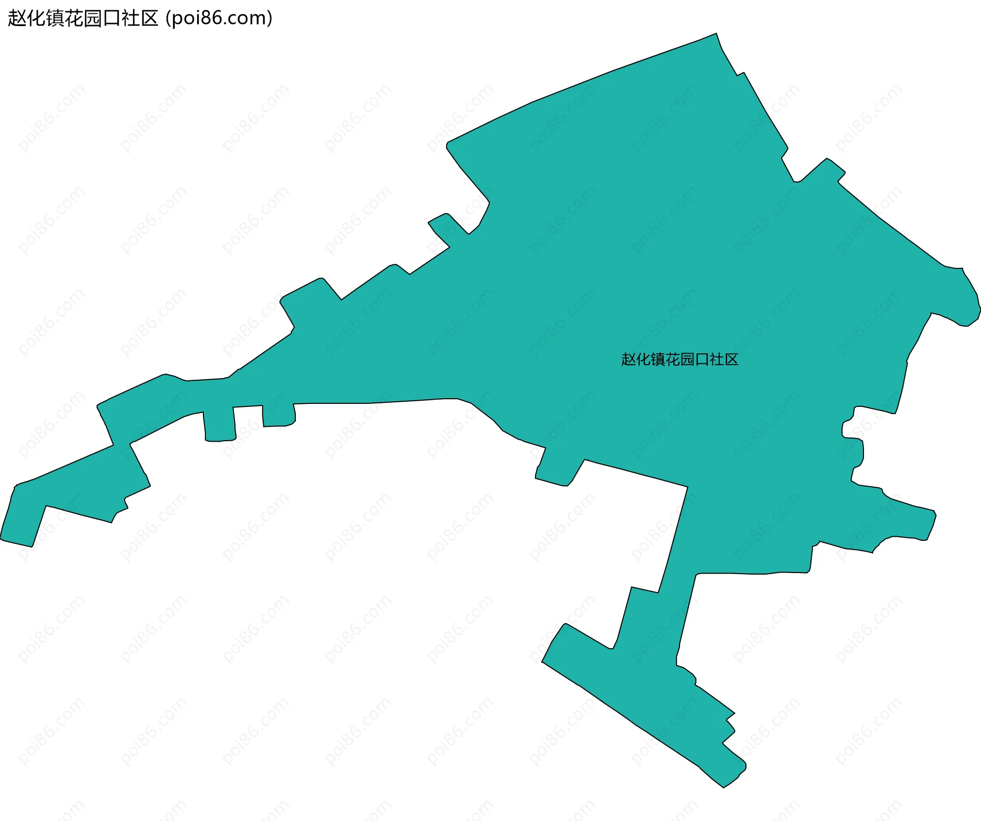 赵化镇花园口社区边界地图