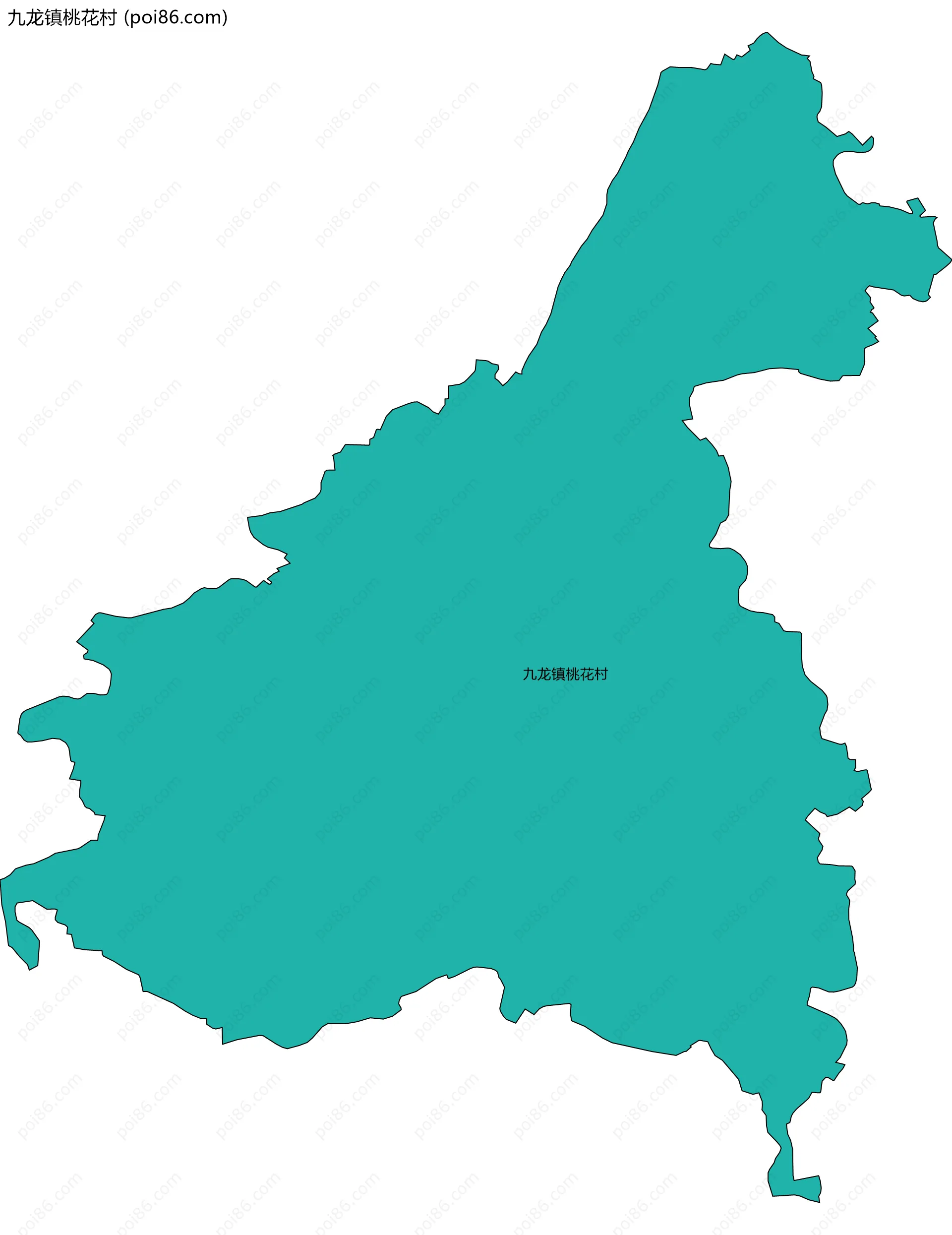 九龙镇桃花村边界地图