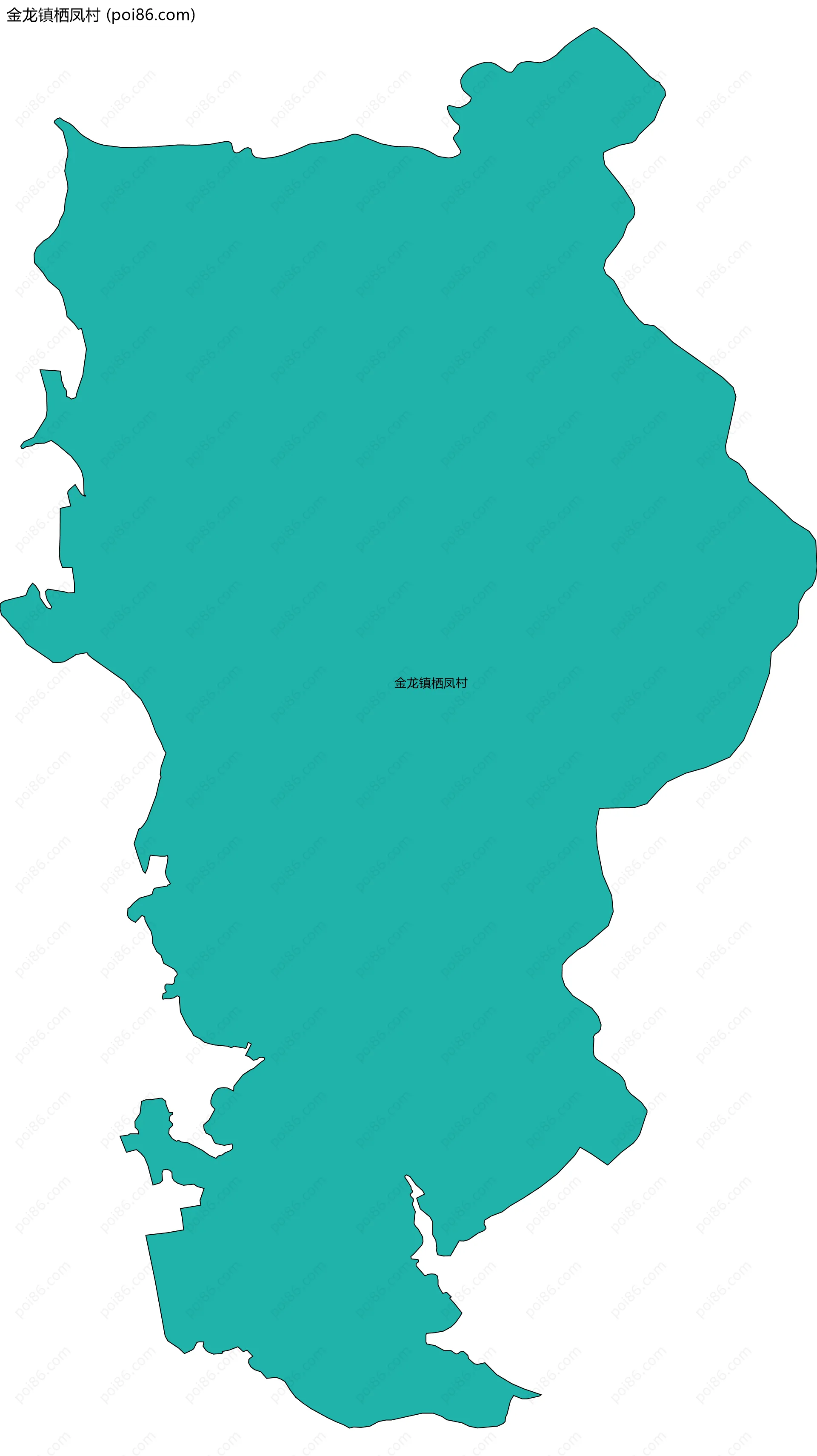 金龙镇栖凤村边界地图