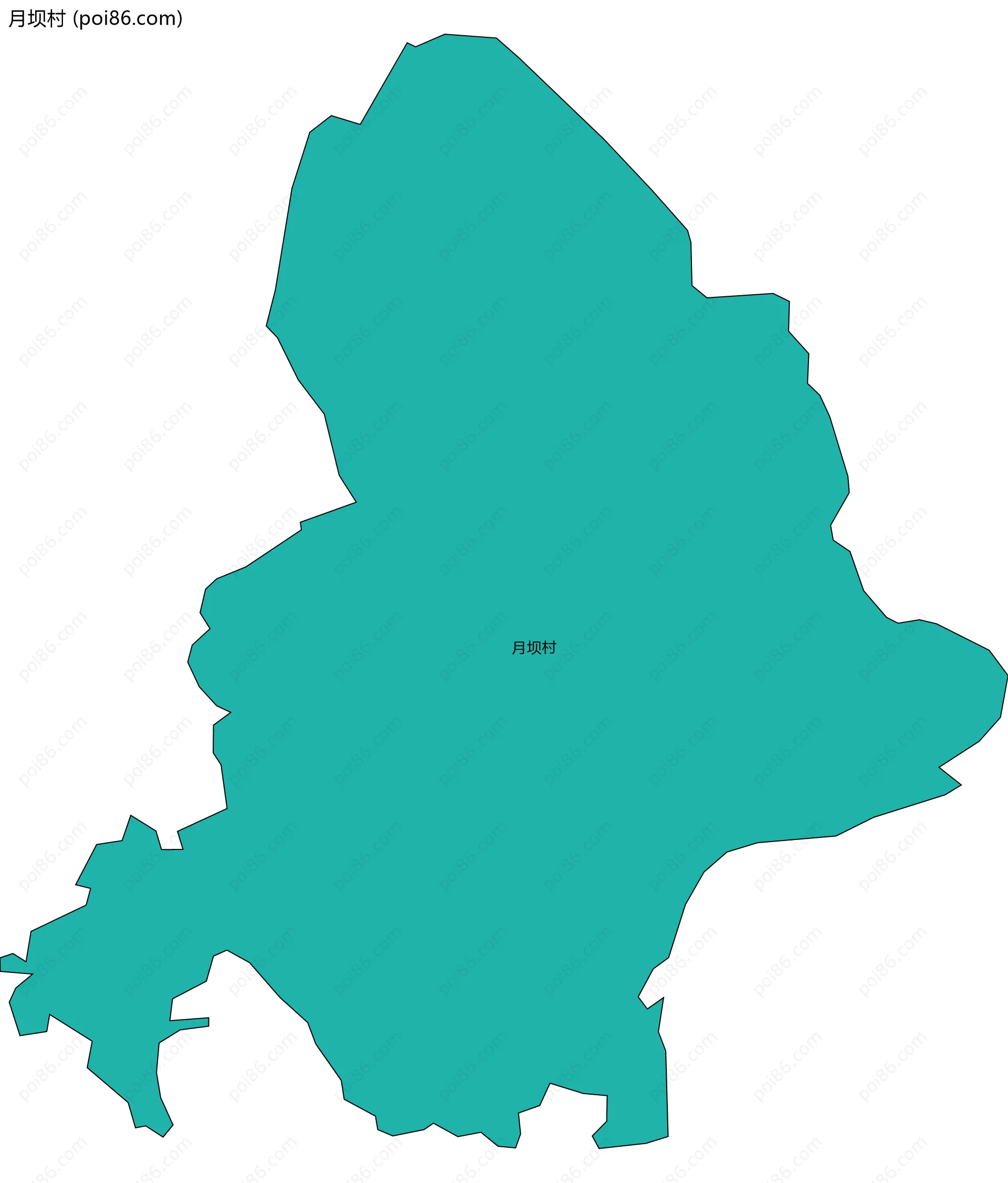 月坝村边界地图