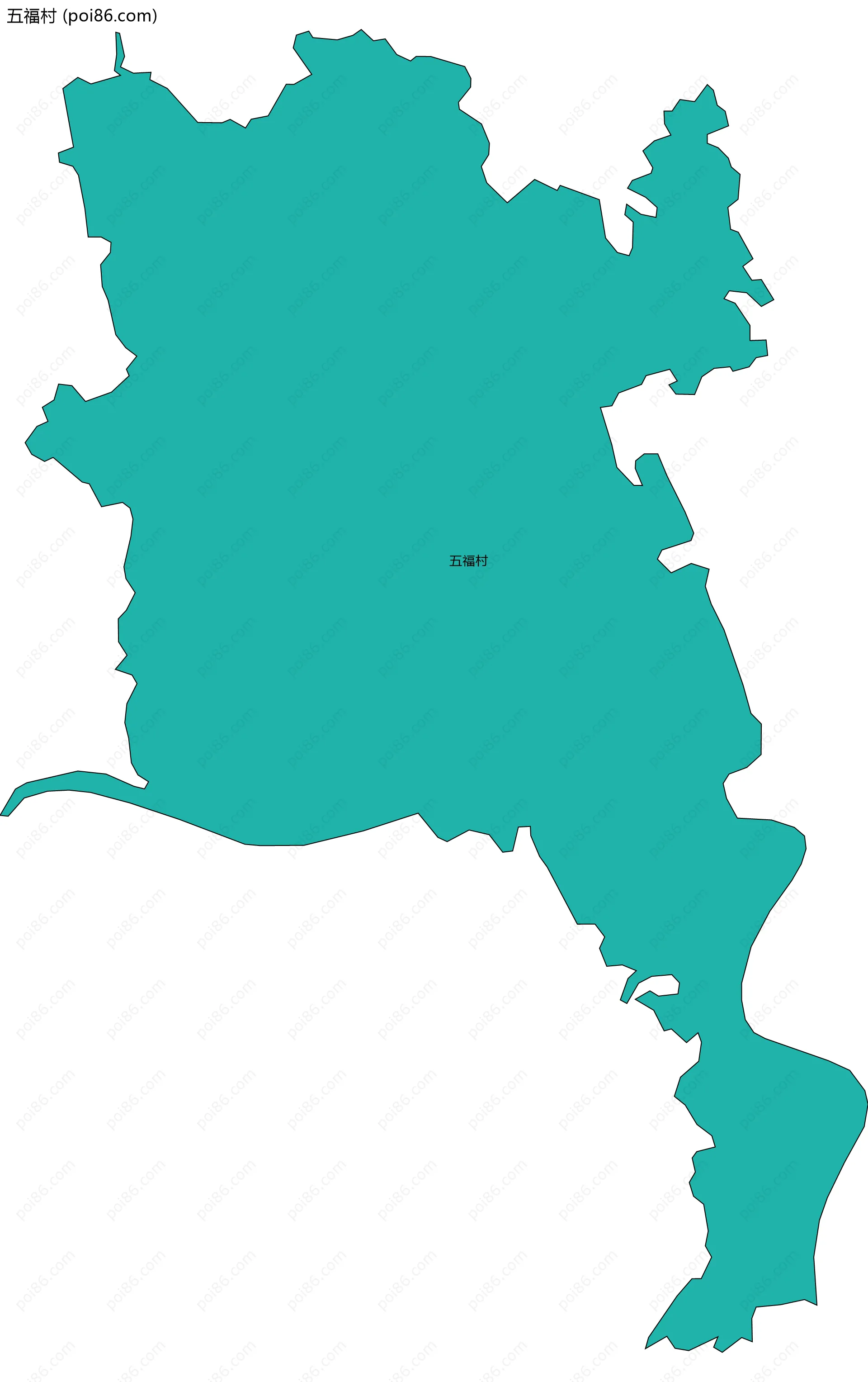五福村边界地图