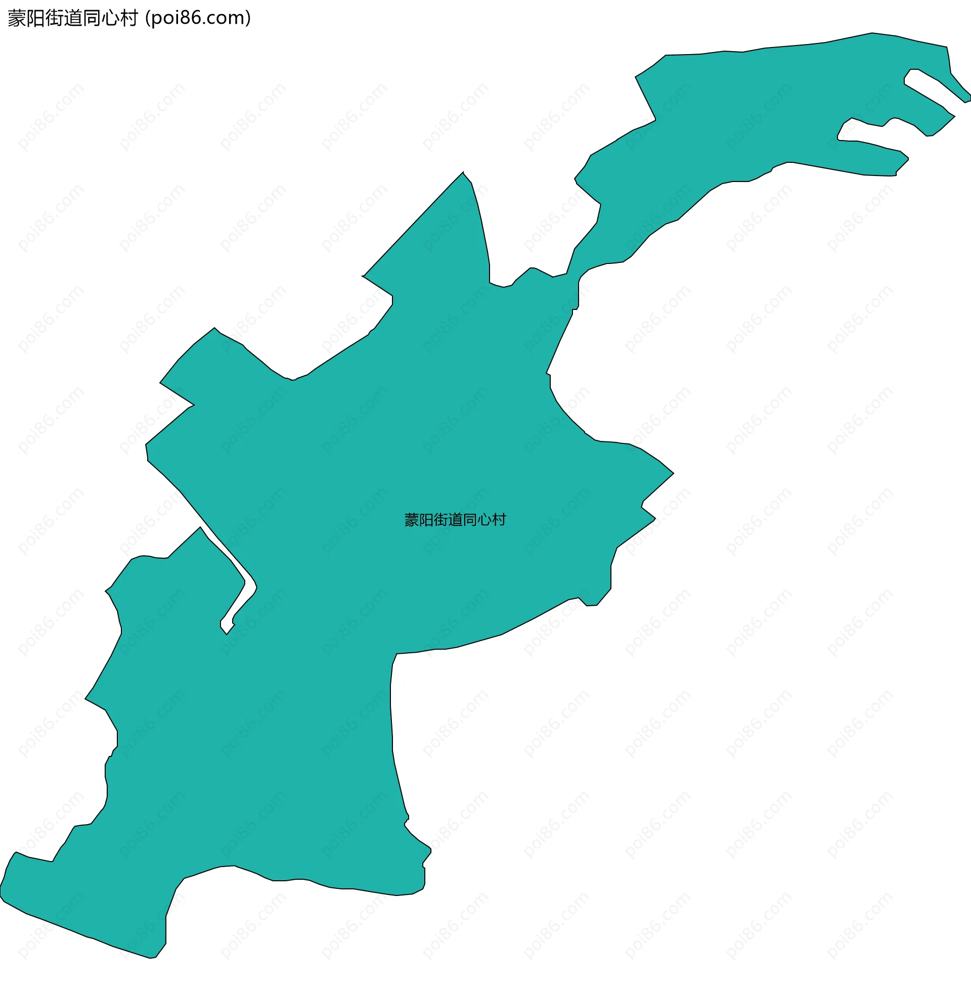 蒙阳街道同心村边界地图