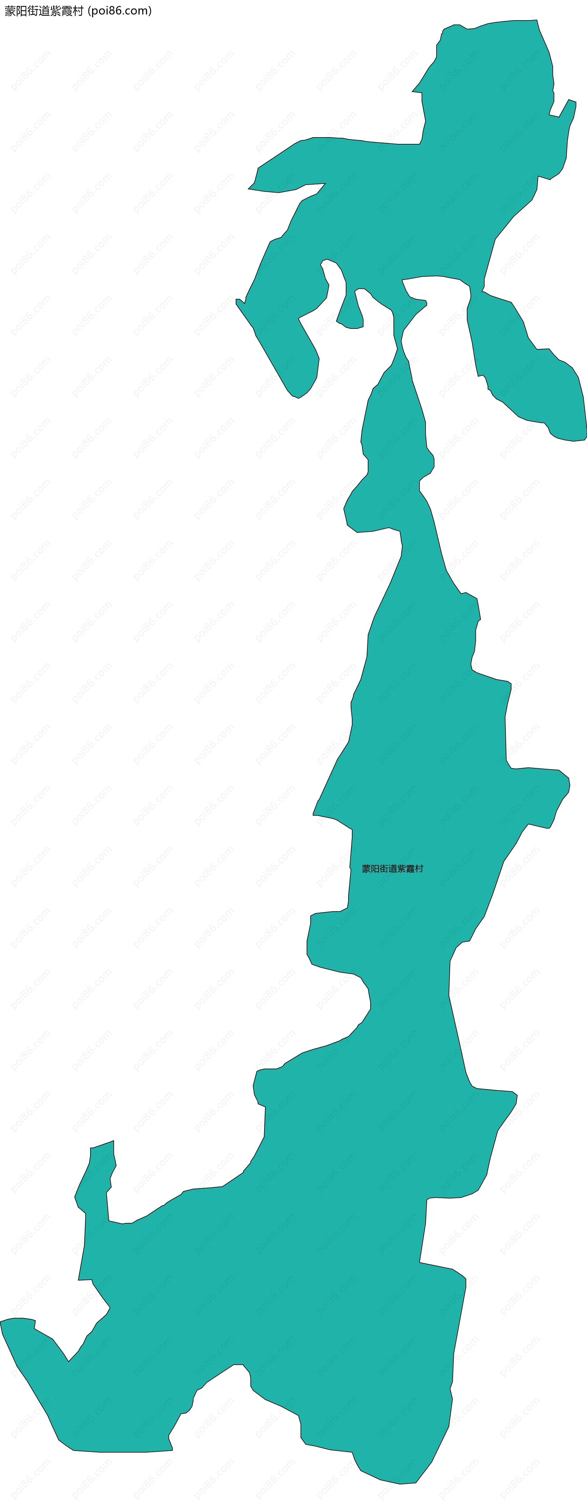 蒙阳街道紫霞村边界地图