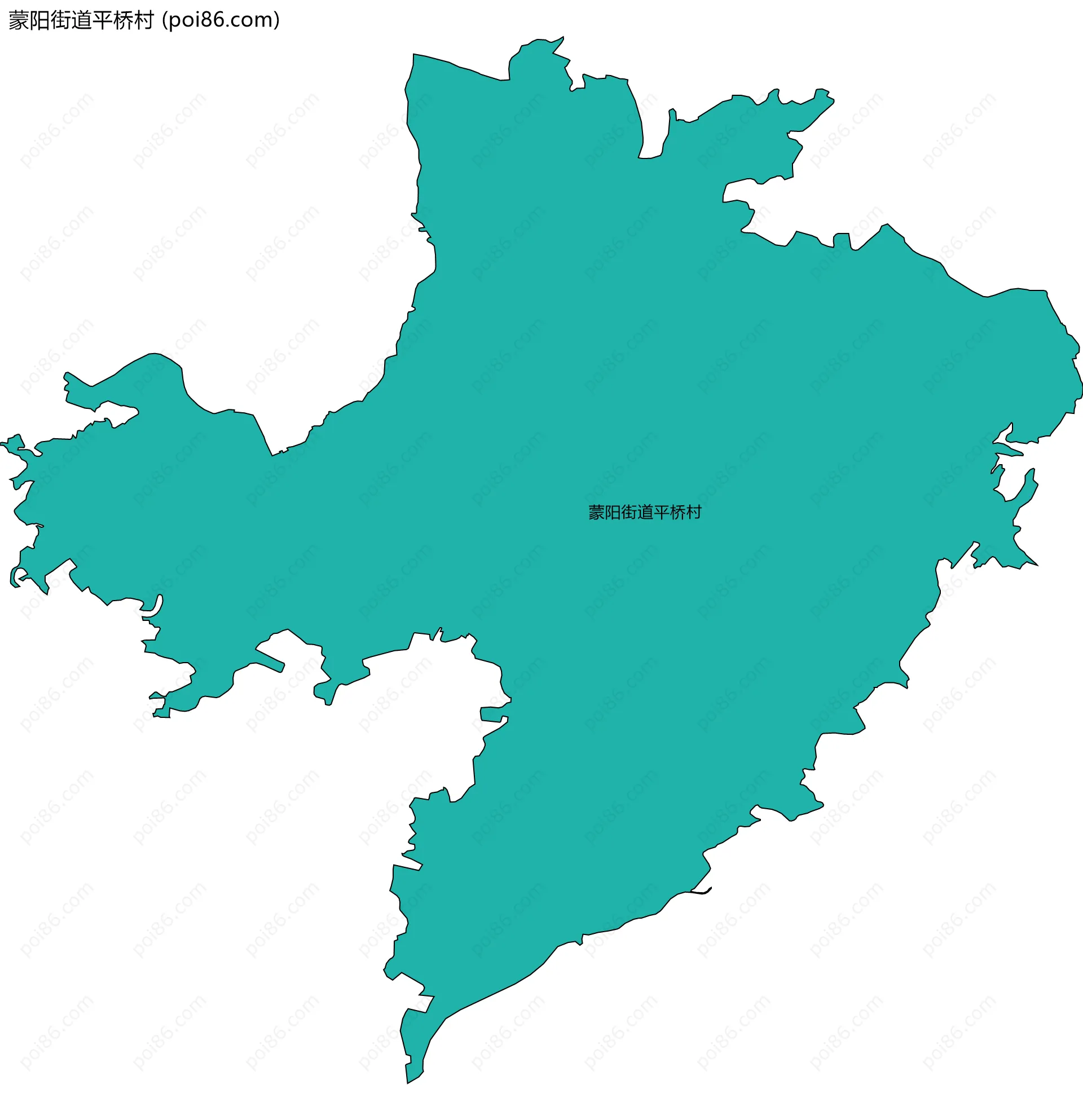 蒙阳街道平桥村边界地图